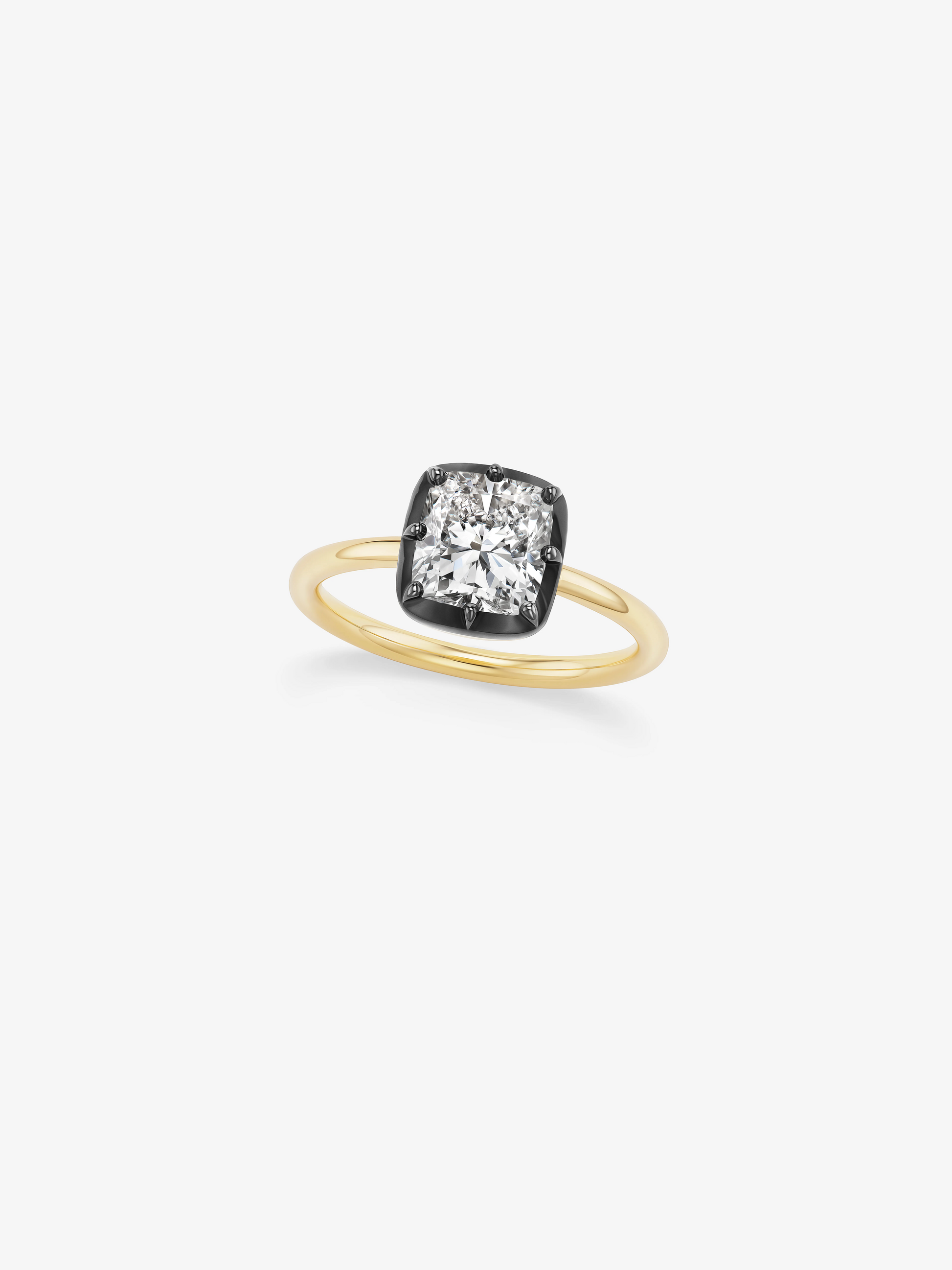 2.01ct North-South Cushion Diamond Button Back Ring View 3