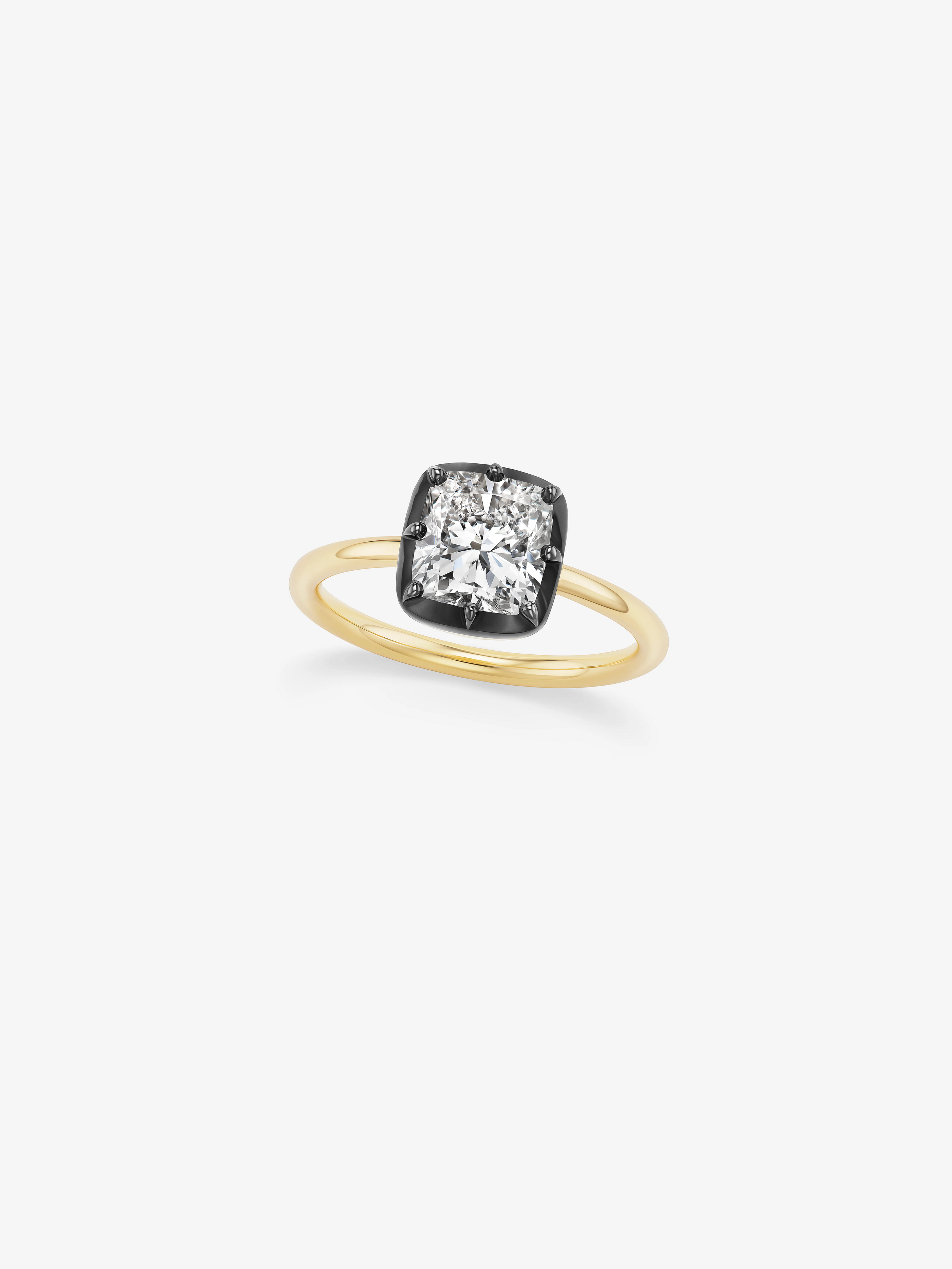 2.01ct North-South Cushion Diamond Button Back Ring View 3