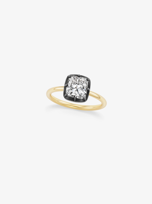 2.01ct Cushion Diamond Button Back Ring View 3