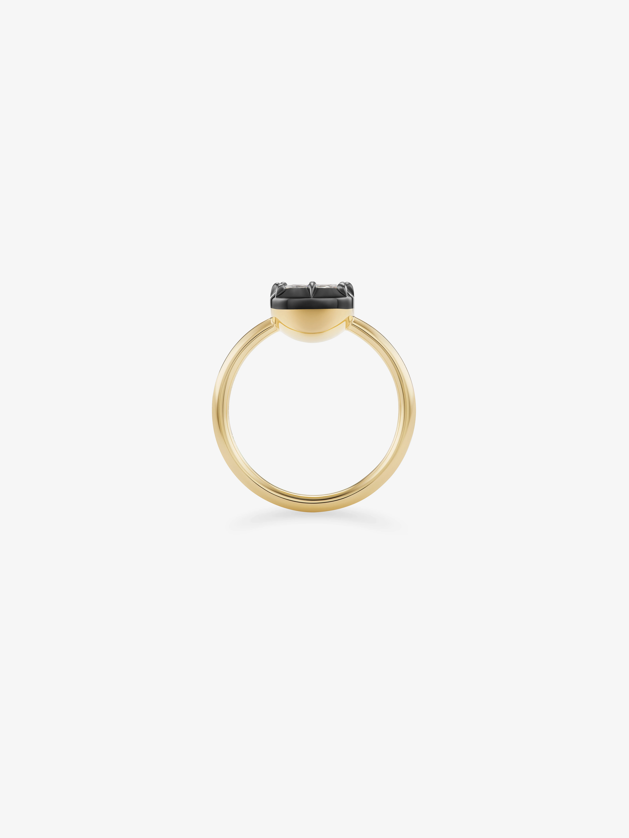 2.01ct North-South Cushion Diamond Button Back Ring View 2