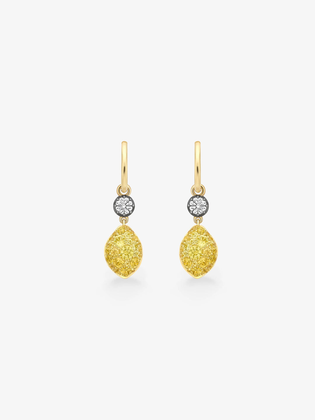 Fruit Salad Lemon Drop Sapphire & Diamond Gypset Hoop Earrings  View 1