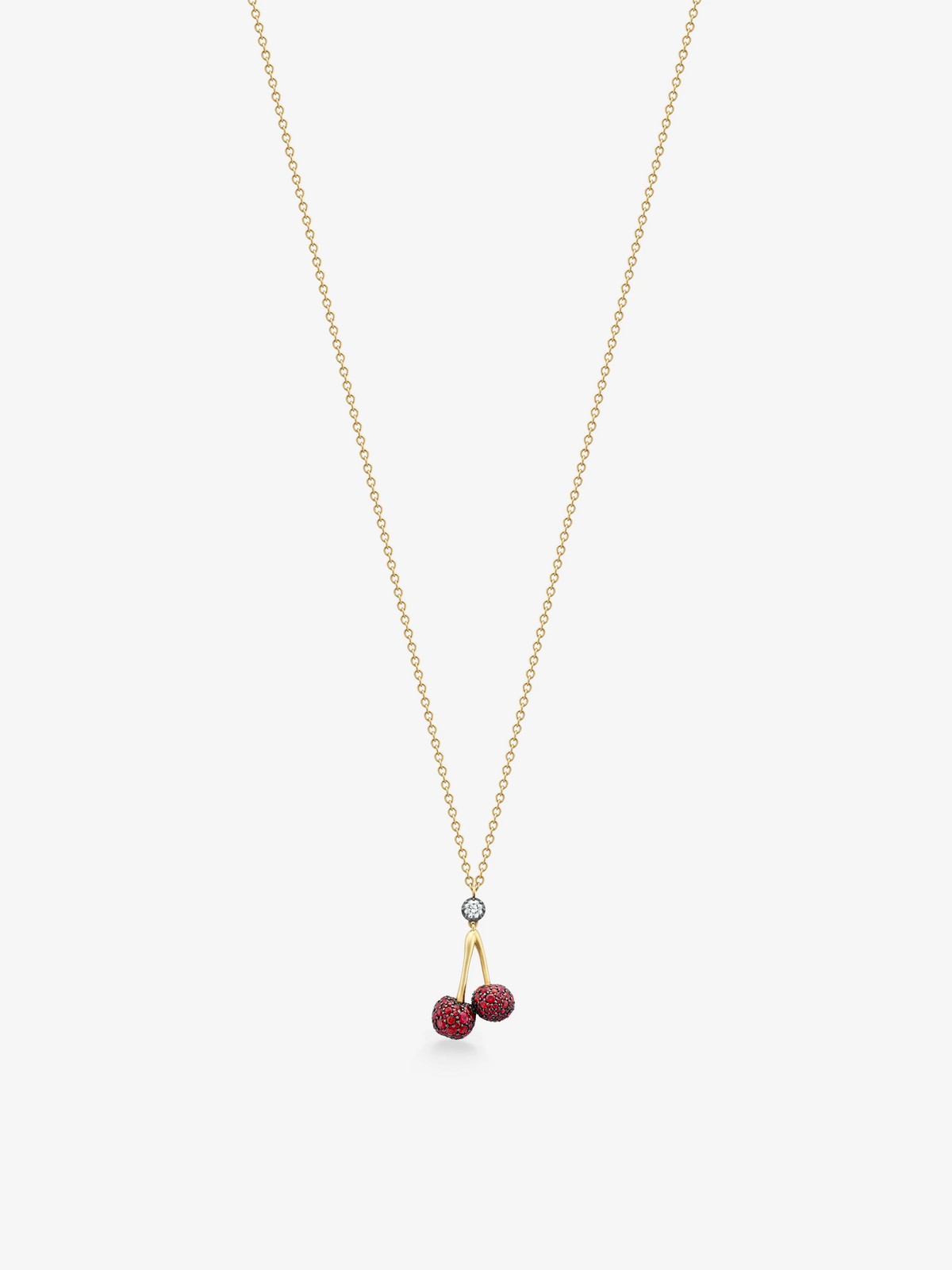 Fruit Salad Mini Ruby Cherries & Diamond Pendant View 2