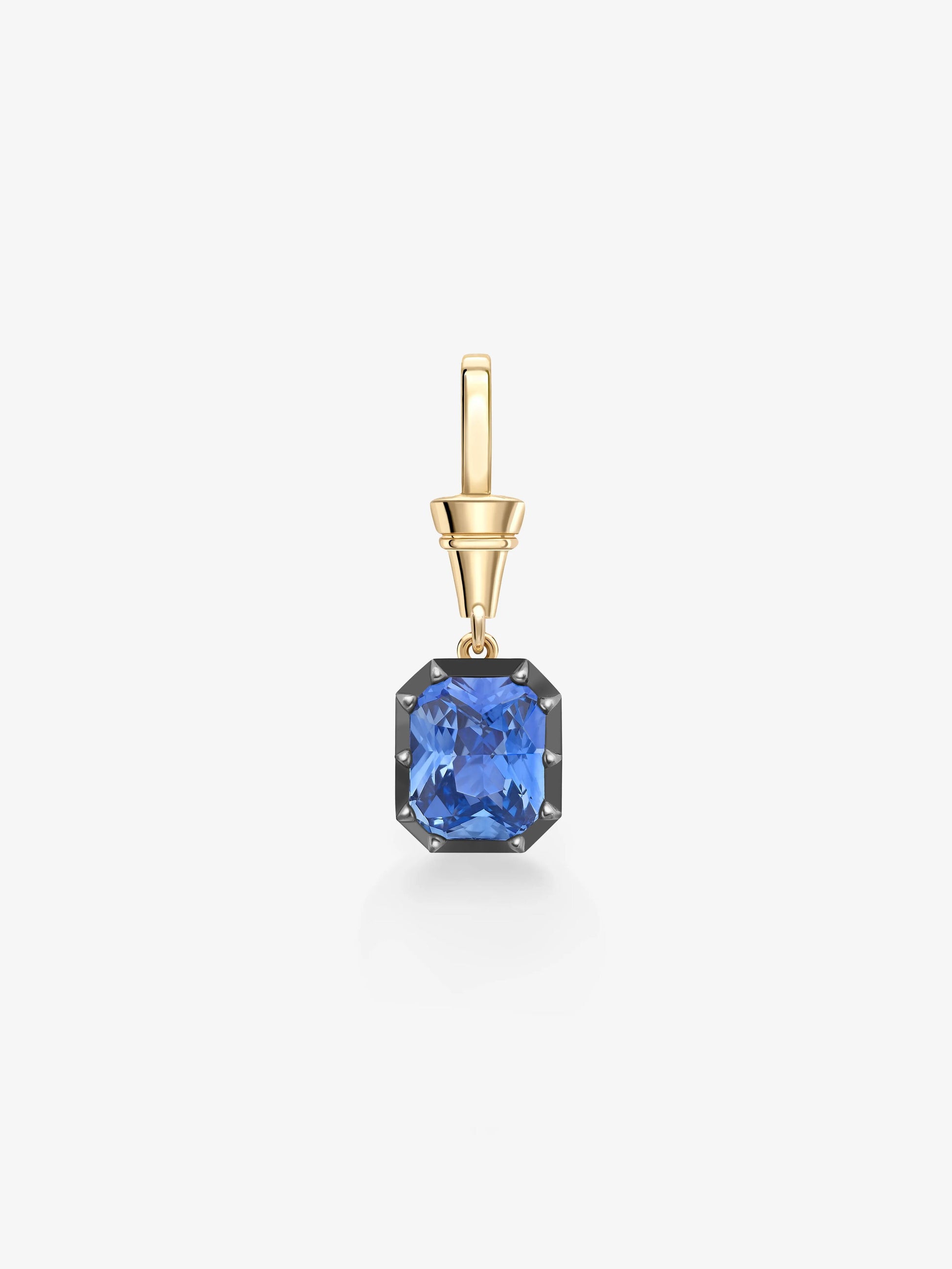 Ball n Chain 5.03ct Emerald Cut Sapphire Pendant View 1
