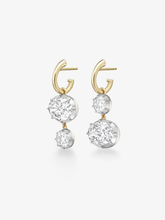 Asymmetric Oval & Round Brilliant Diamond & White Gold Hoop Earrings