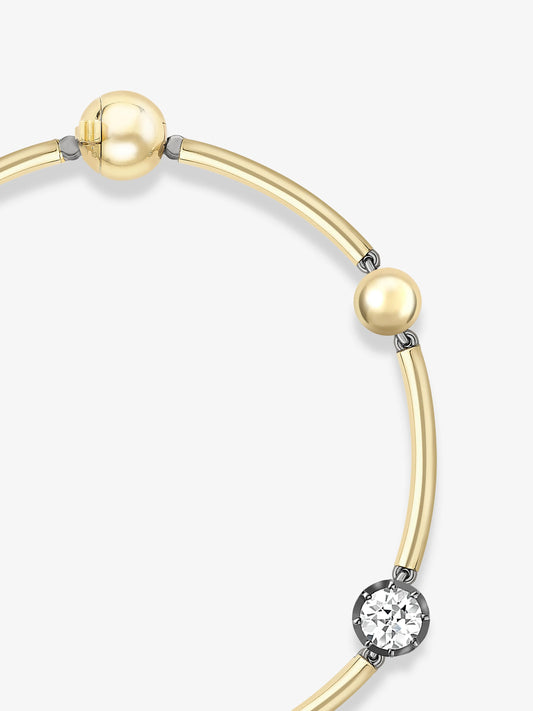 Orbit Yellow Gold & 0.50ct Diamond Sphere Bracelet View 4