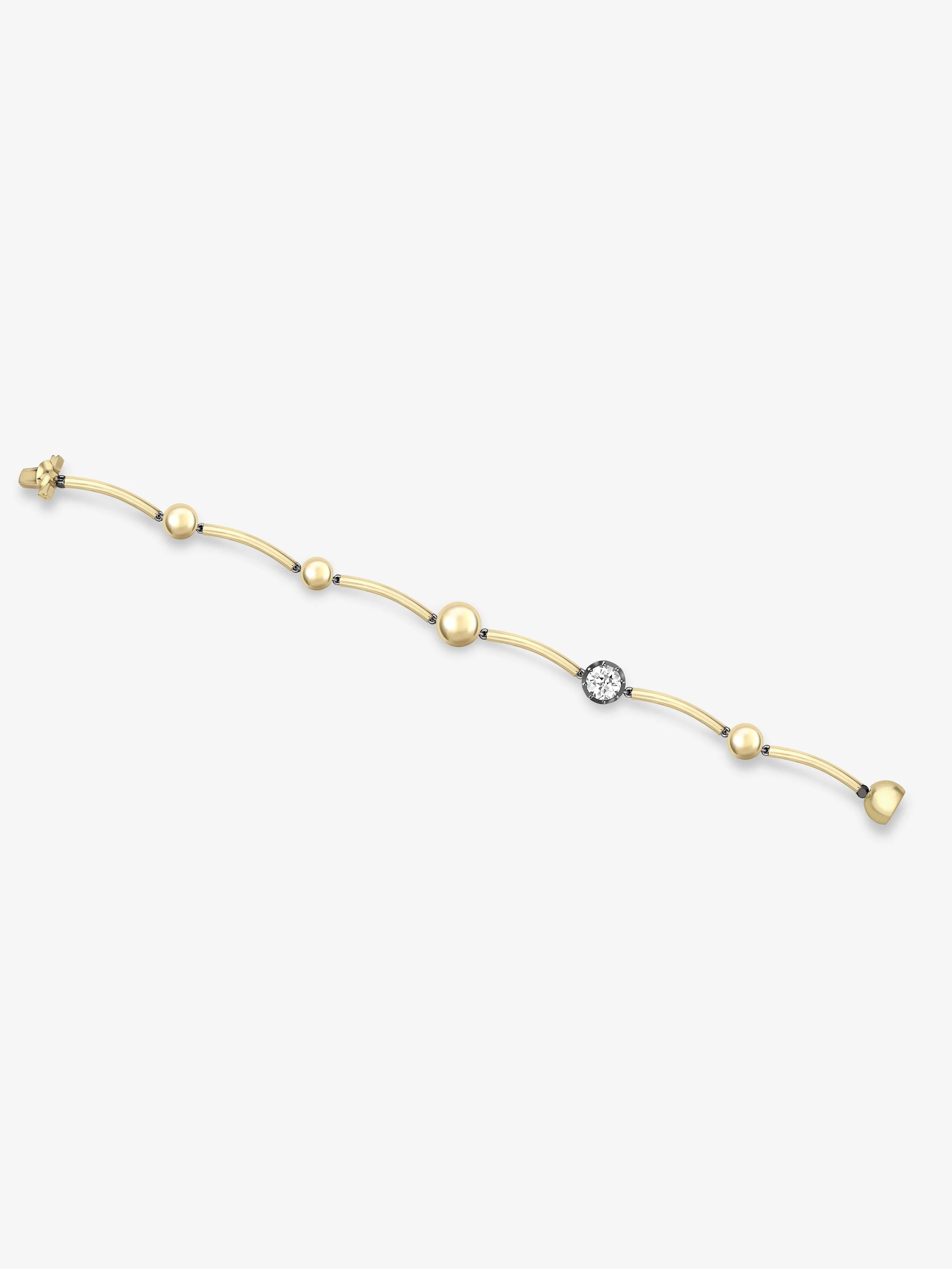 Orbit Yellow Gold & 0.50ct Diamond Sphere Bracelet View 2