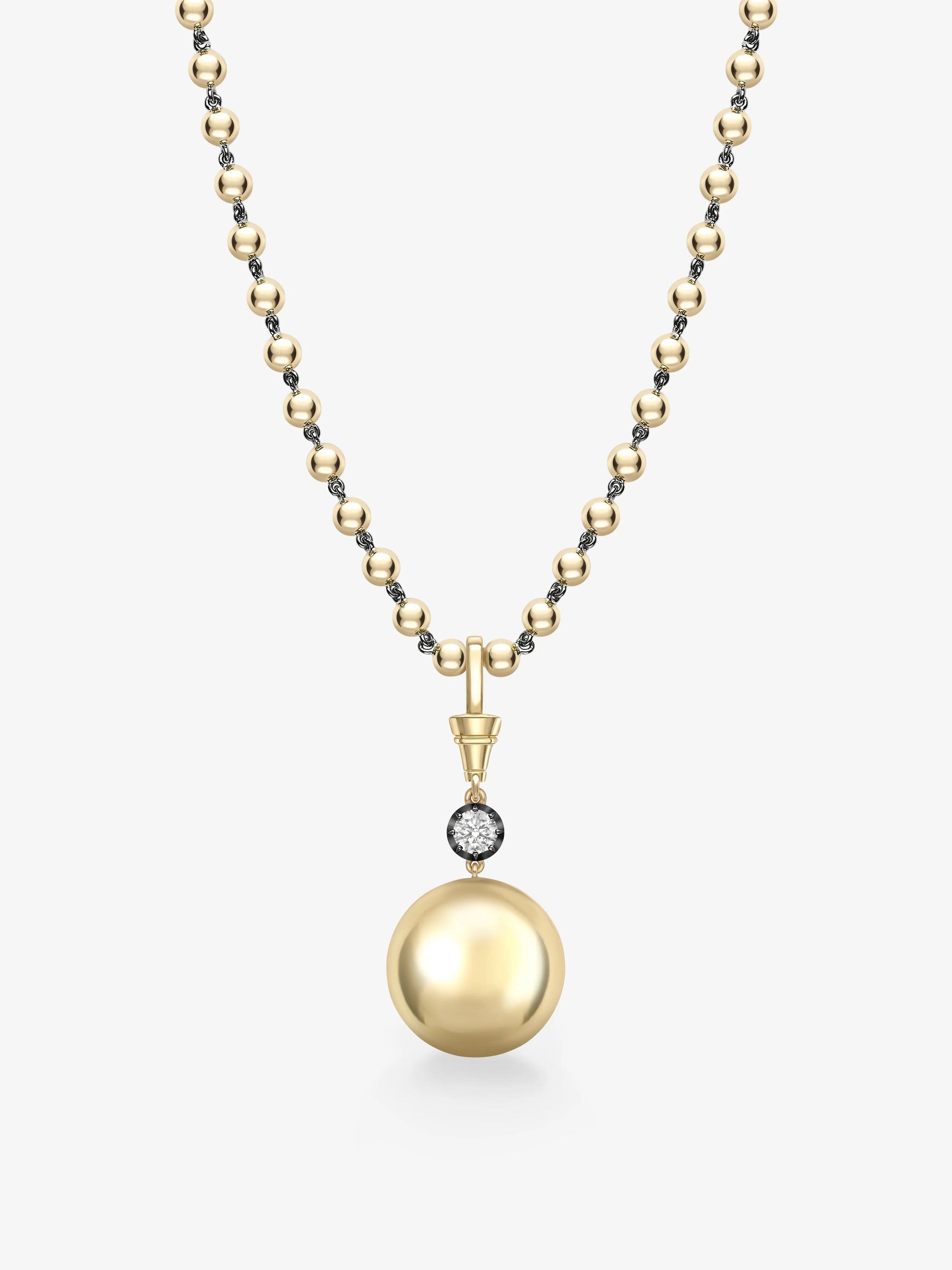 Orbit Yellow Gold & 0.40ct Diamond Sphere Pendant View 2