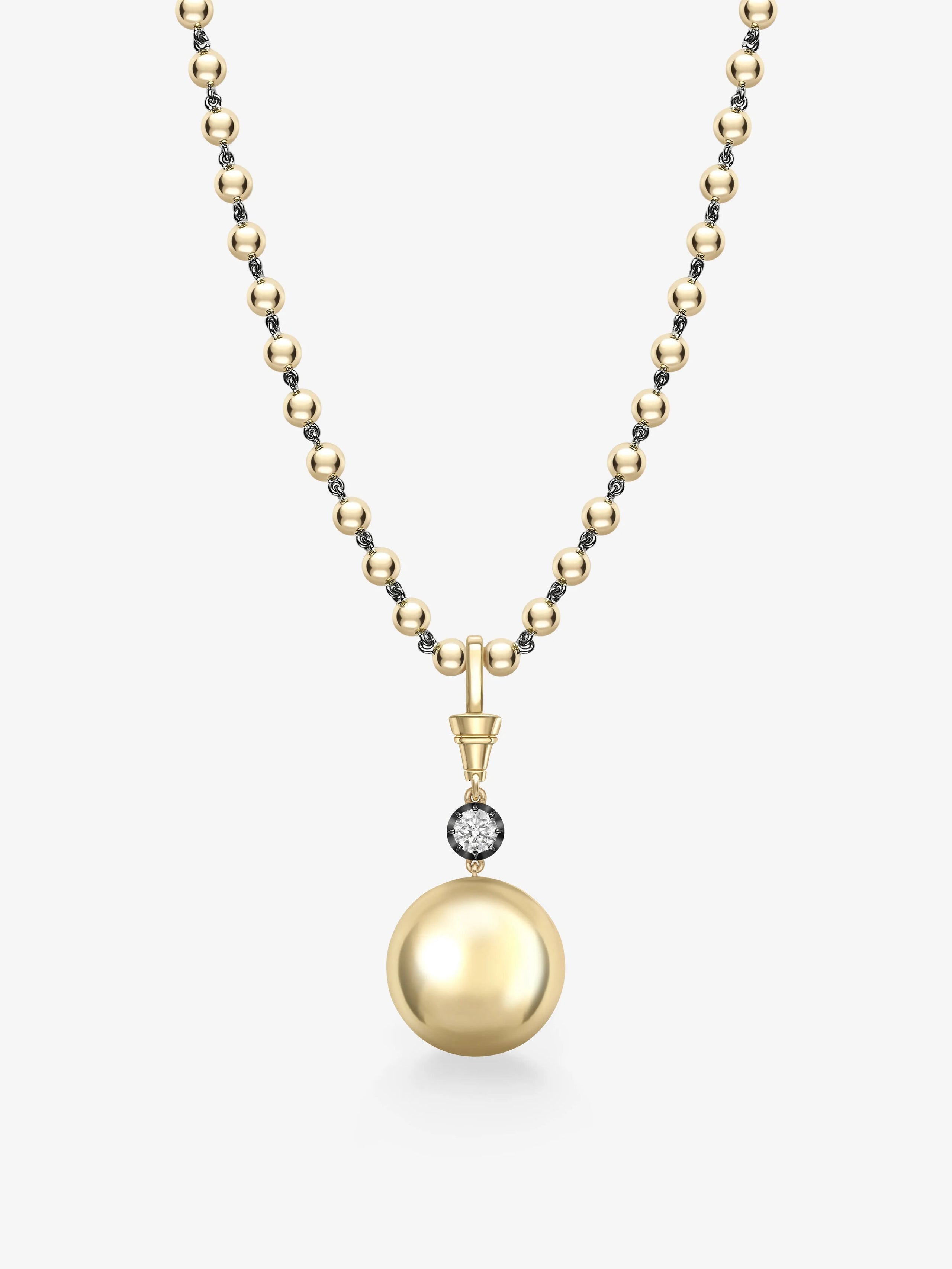 Orbit Yellow Gold & 0.40ct Diamond Sphere Pendant View 2