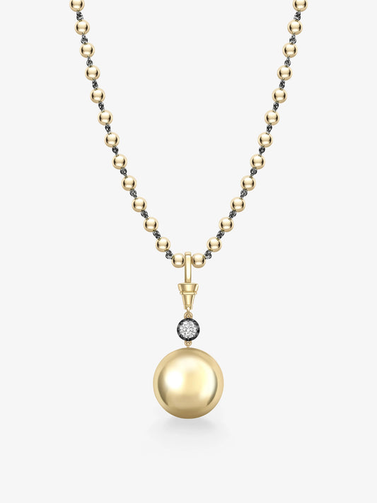 Orbit Yellow Gold & 0.40ct Diamond Sphere Pendant View 2