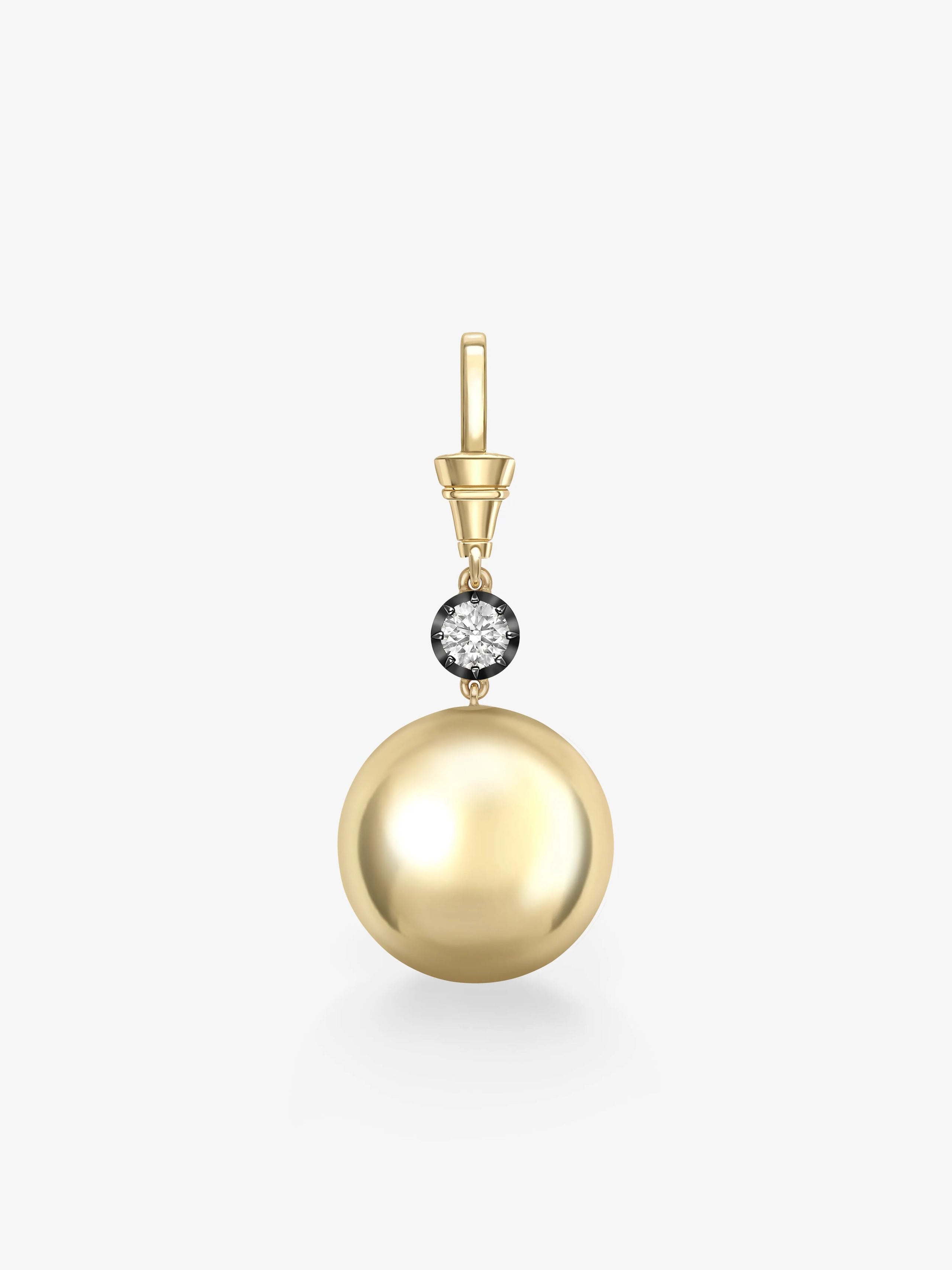 Orbit Yellow Gold & 0.40ct Diamond Sphere Pendant View 1