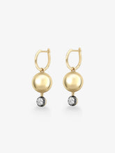 Orbit Yellow Gold & 0.20ct Diamond Sphere Gypset Hoop Earrings