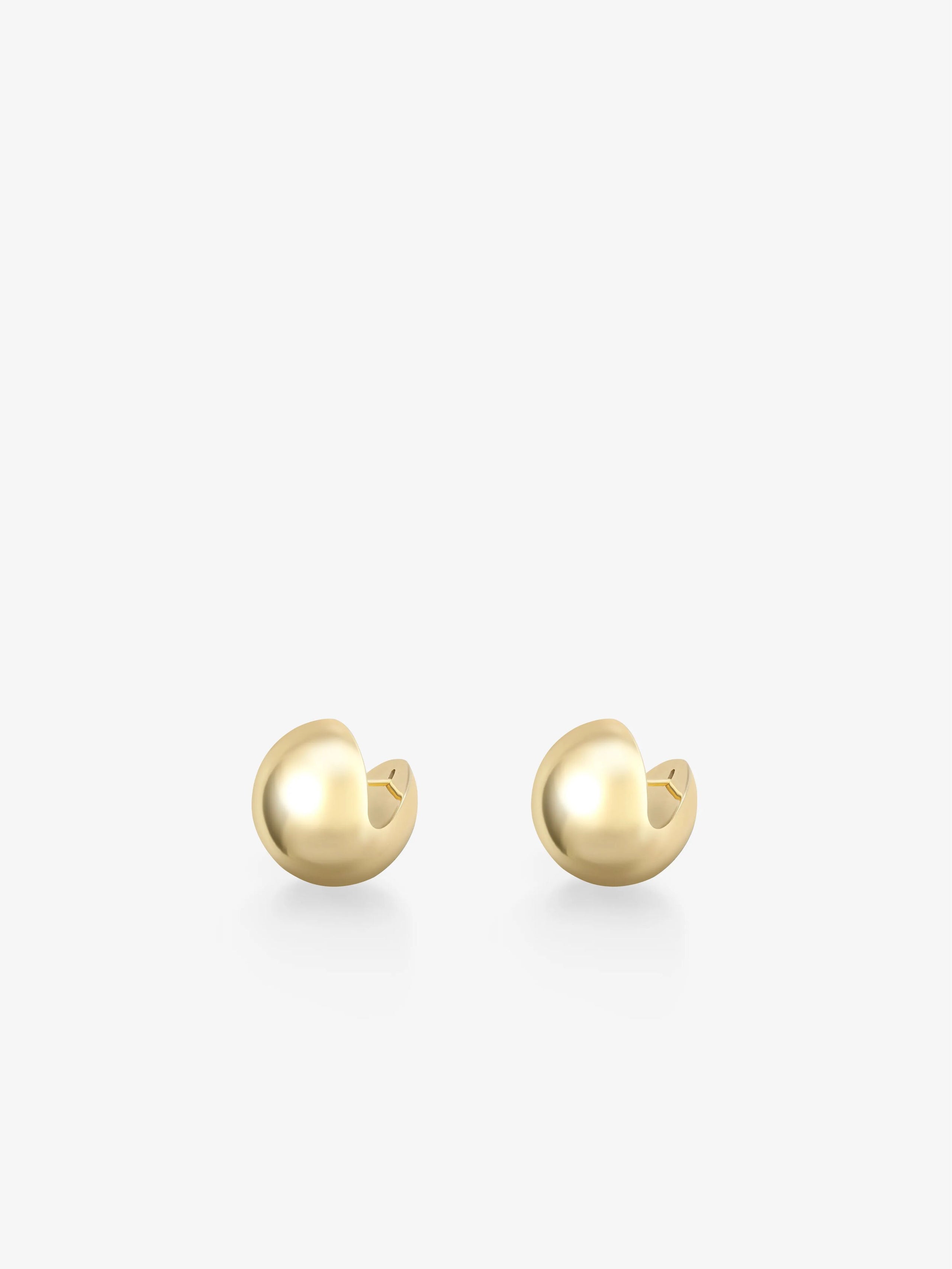 Orbit Yellow Gold Small Stud Sphere Earrings View 2