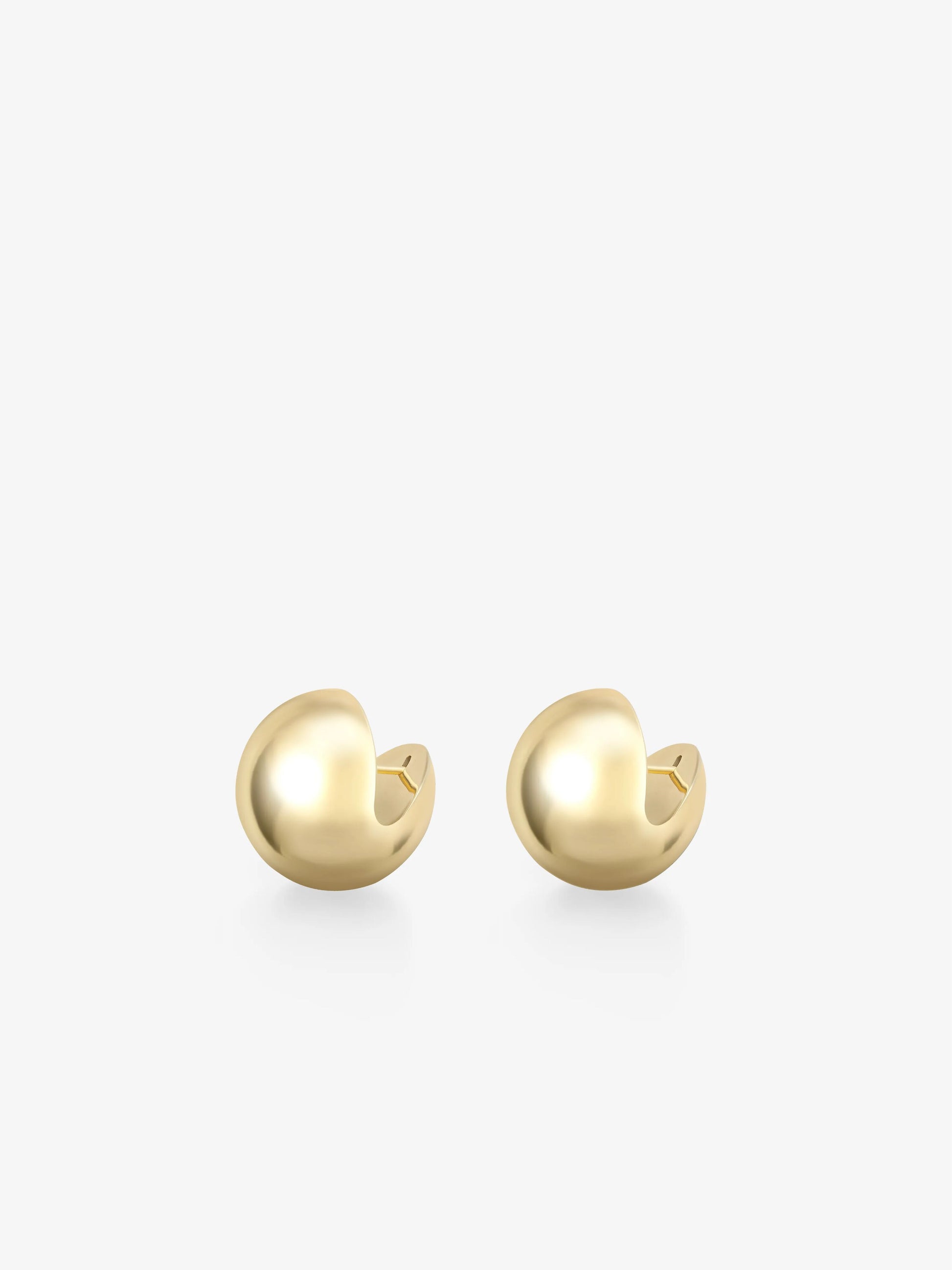 Orbit Yellow Gold Stud Sphere Earrings View 2