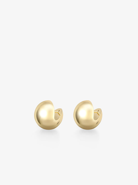 Orbit Yellow Gold Stud Sphere Earrings View 2