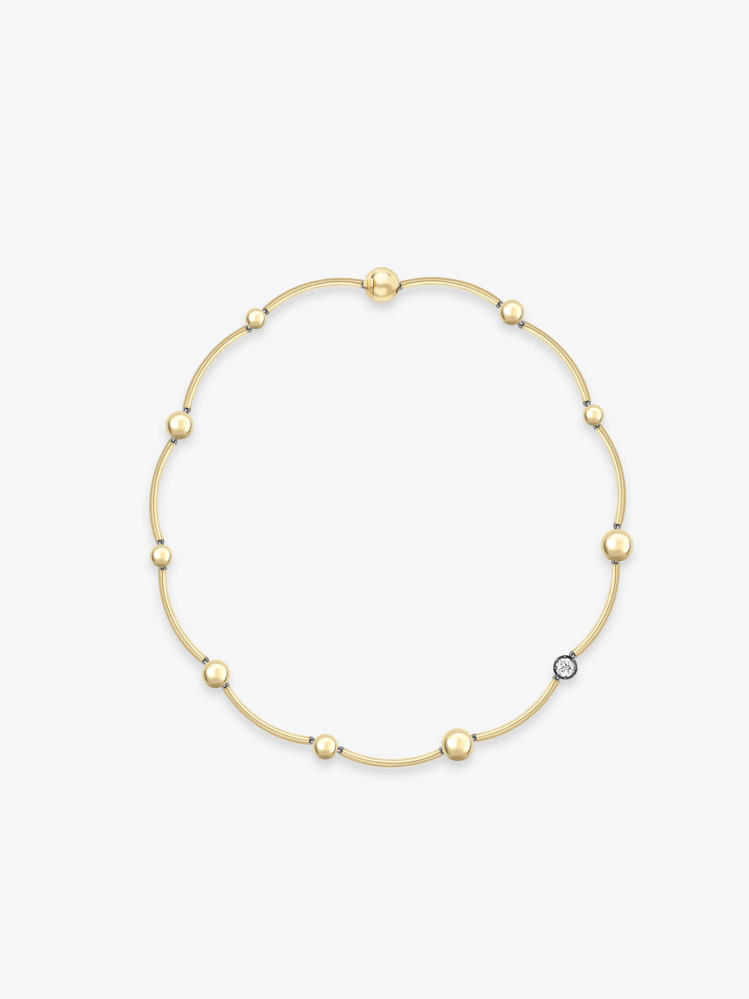 Orbit Yellow Gold & 0.50ct Diamond Sphere Necklace  View 1