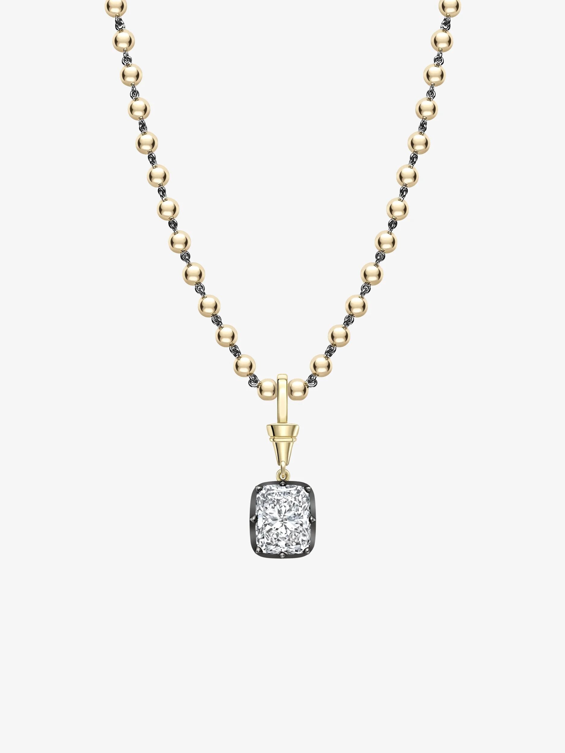 Ball n Chain 6.20ct Cushion Diamond Pendant View 2