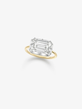 5.50ct East-West Emerald Cut Diamond Button Back Ring