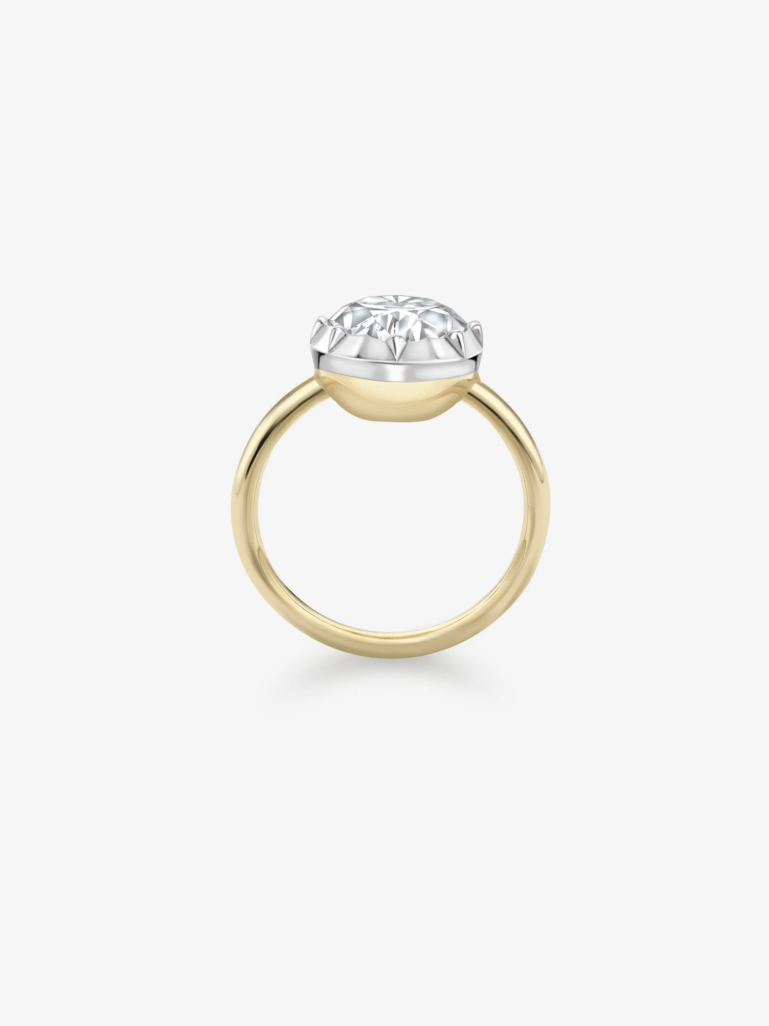 5.18ct Oval Diamond & White Gold Button Back Ring View 3