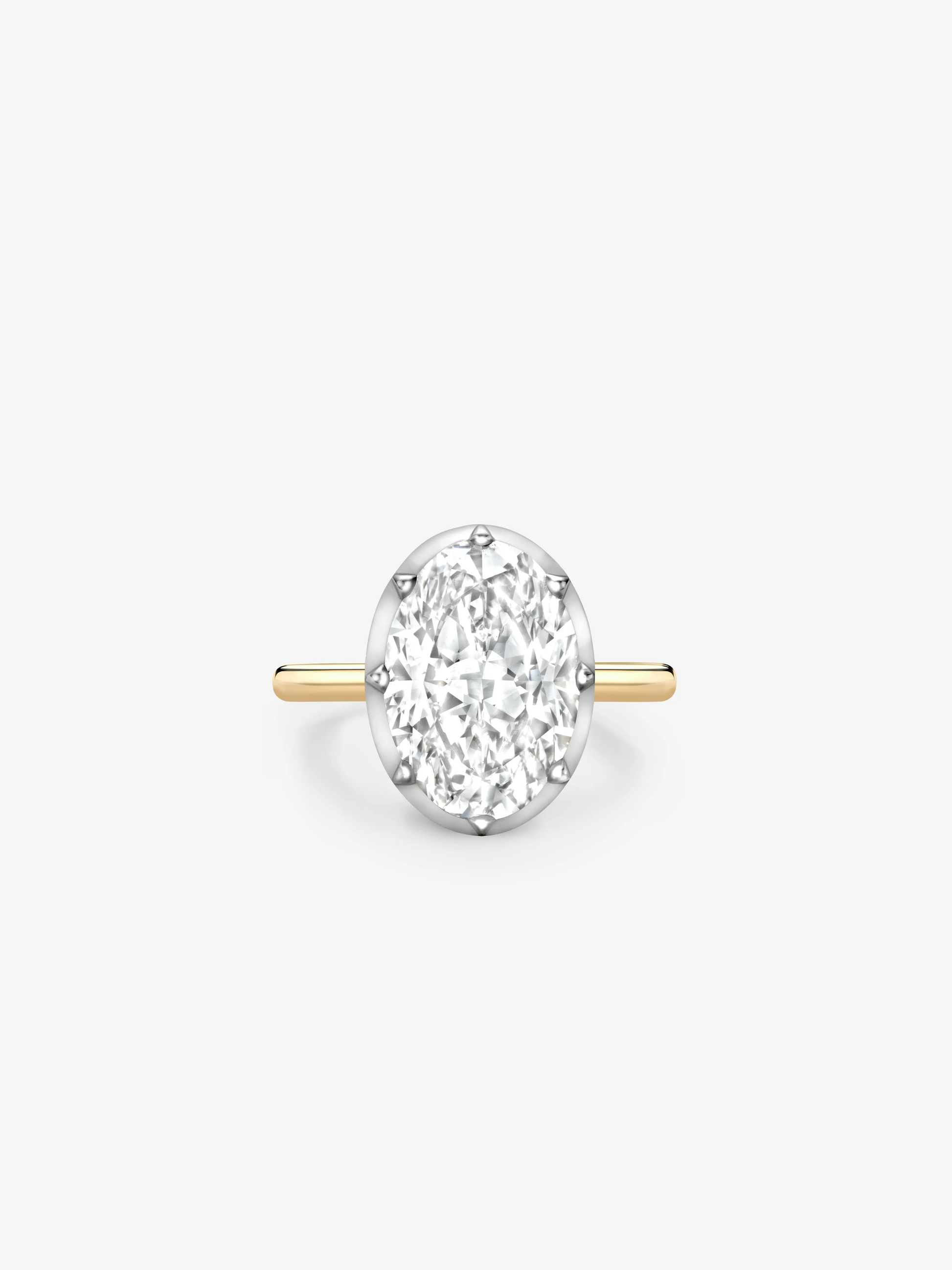 5.18ct Oval Diamond & White Gold Button Back Ring View 1