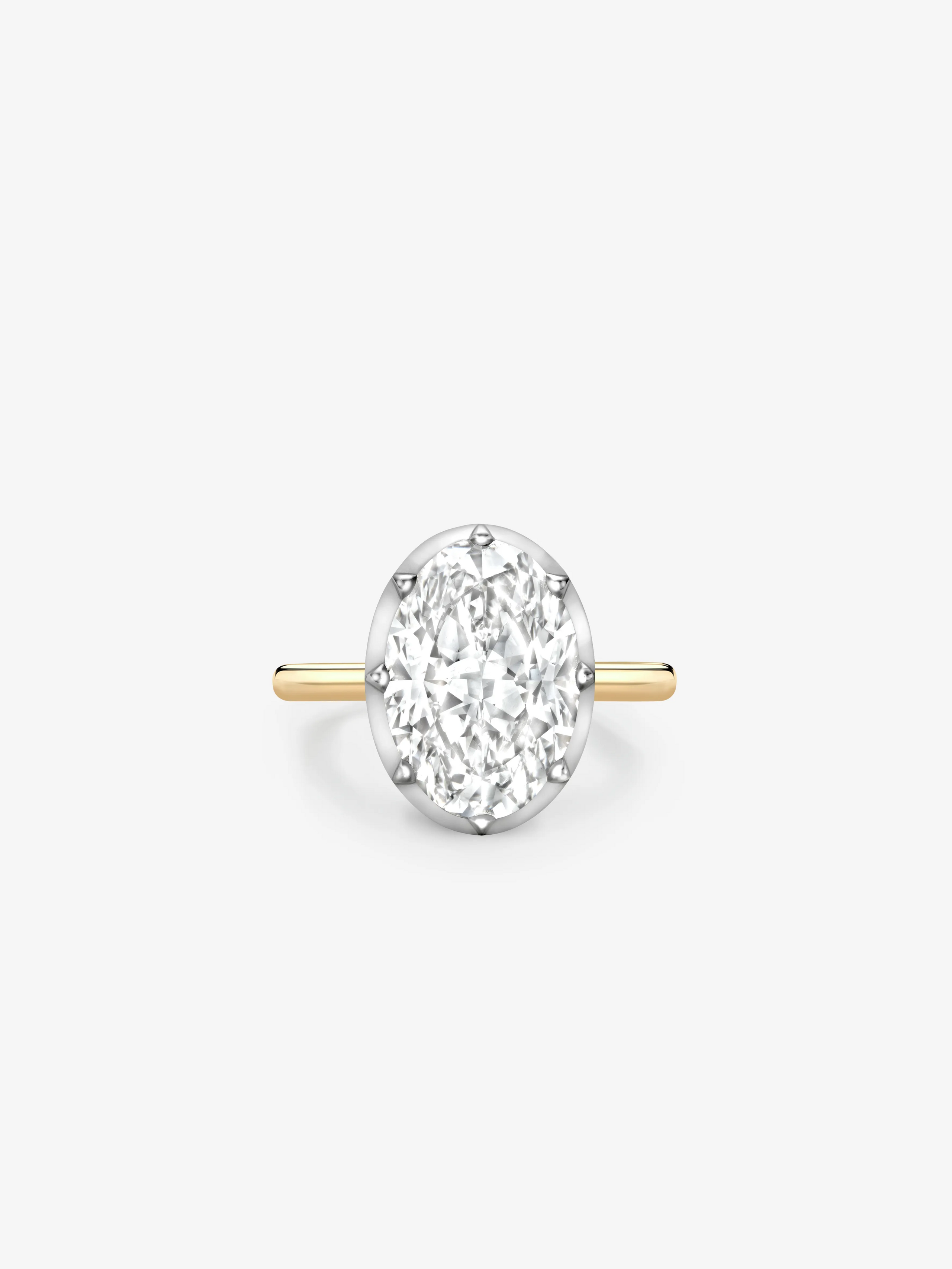 5.18ct Oval Diamond & White Gold Button Back Ring View 1