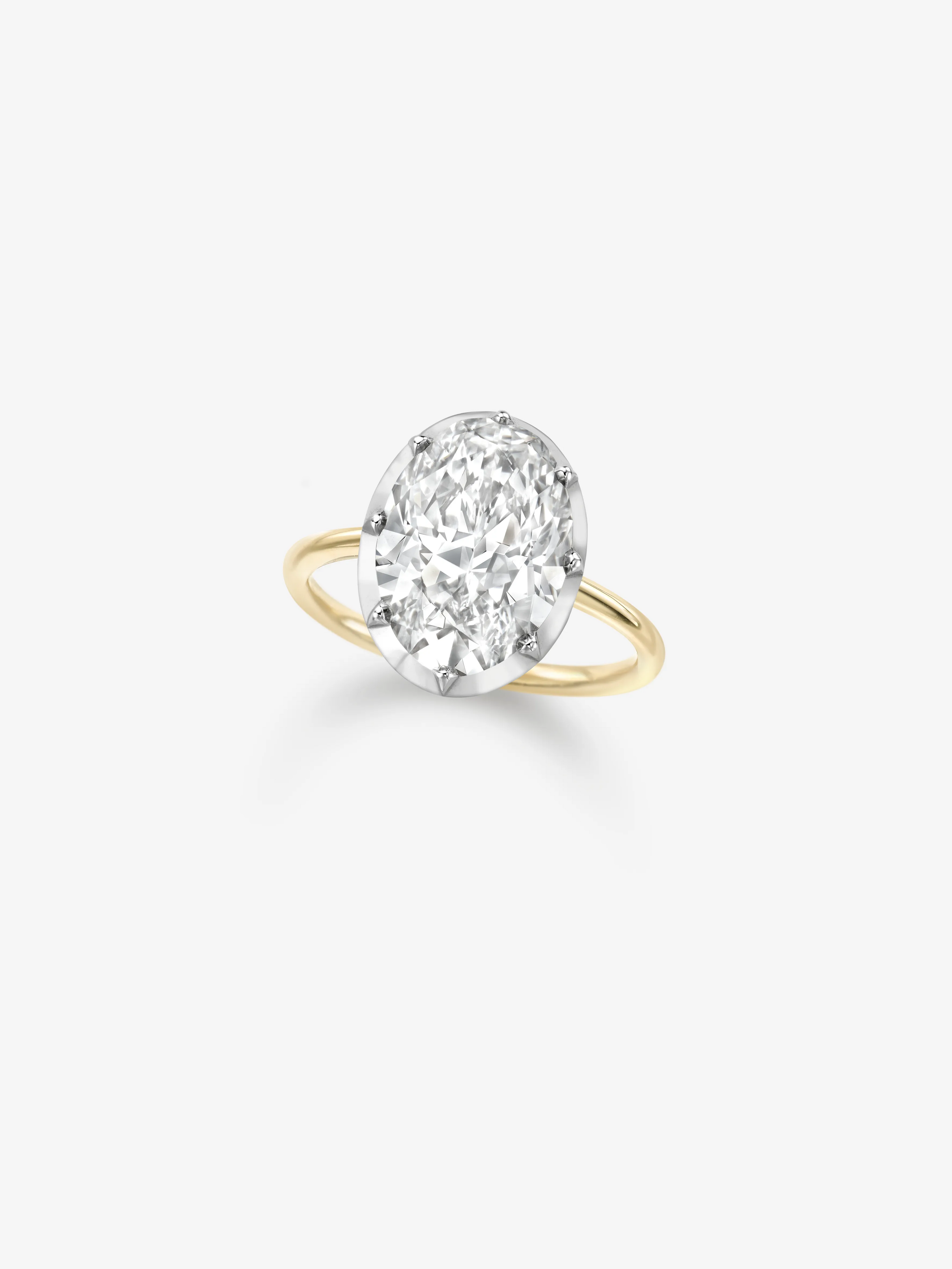 5.18ct Oval Diamond & White Gold Button Back Ring View 2