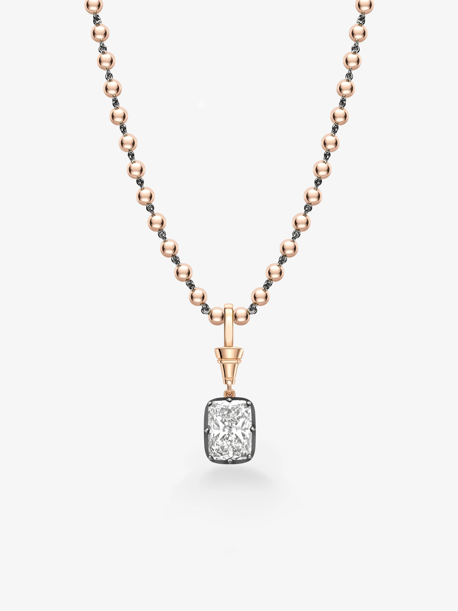 Ball n Chain 5.26ct Cushion Cut Diamond Pendant View 2