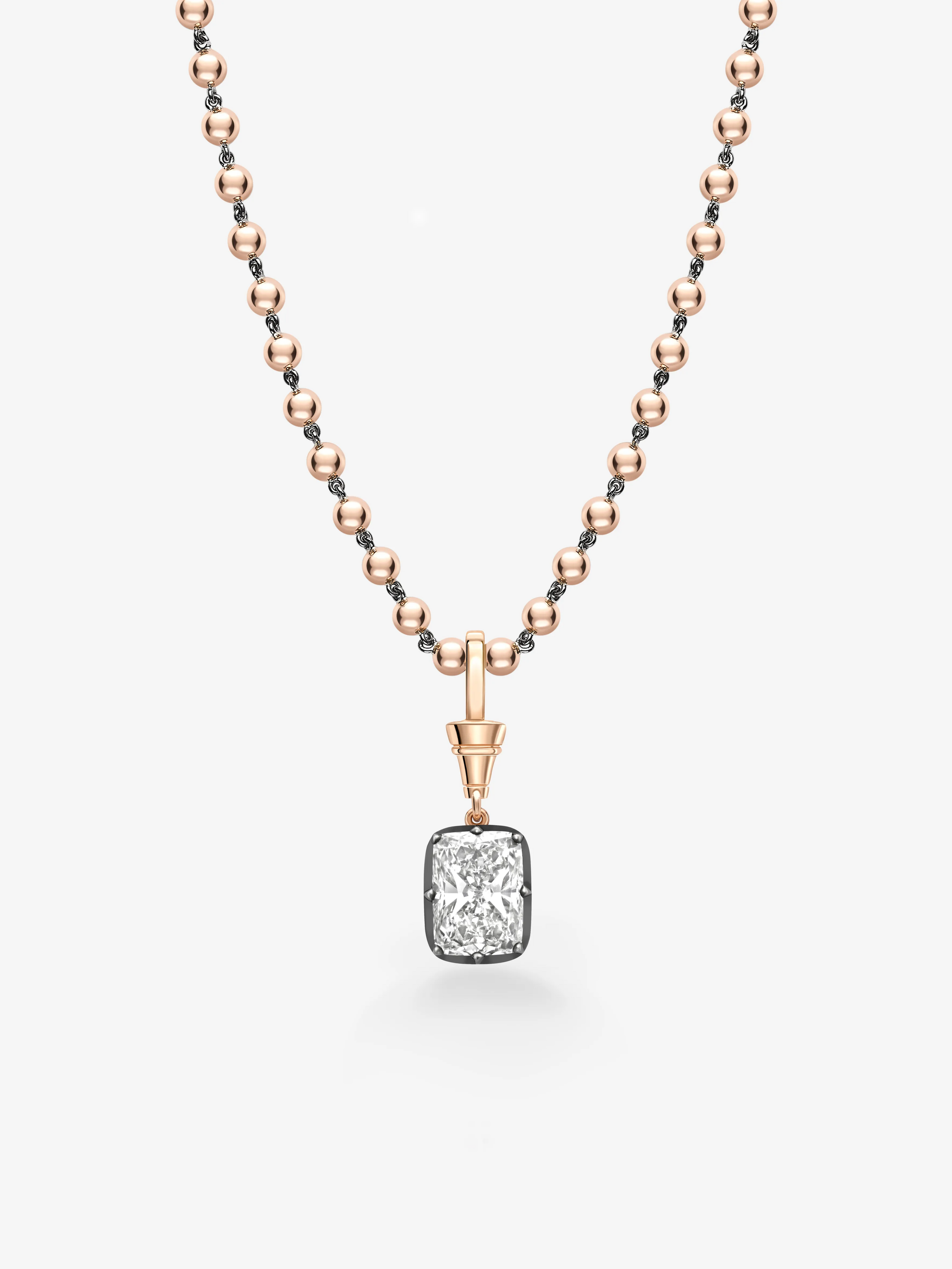 Ball n Chain 5.26ct Cushion Cut Diamond Pendant View 2