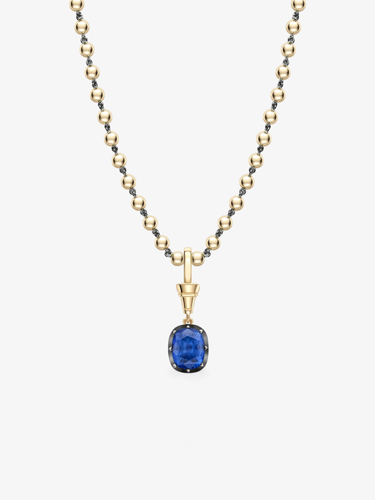 Ball n Chain 4.45ct Cushion Cut Sapphire Pendant View 2