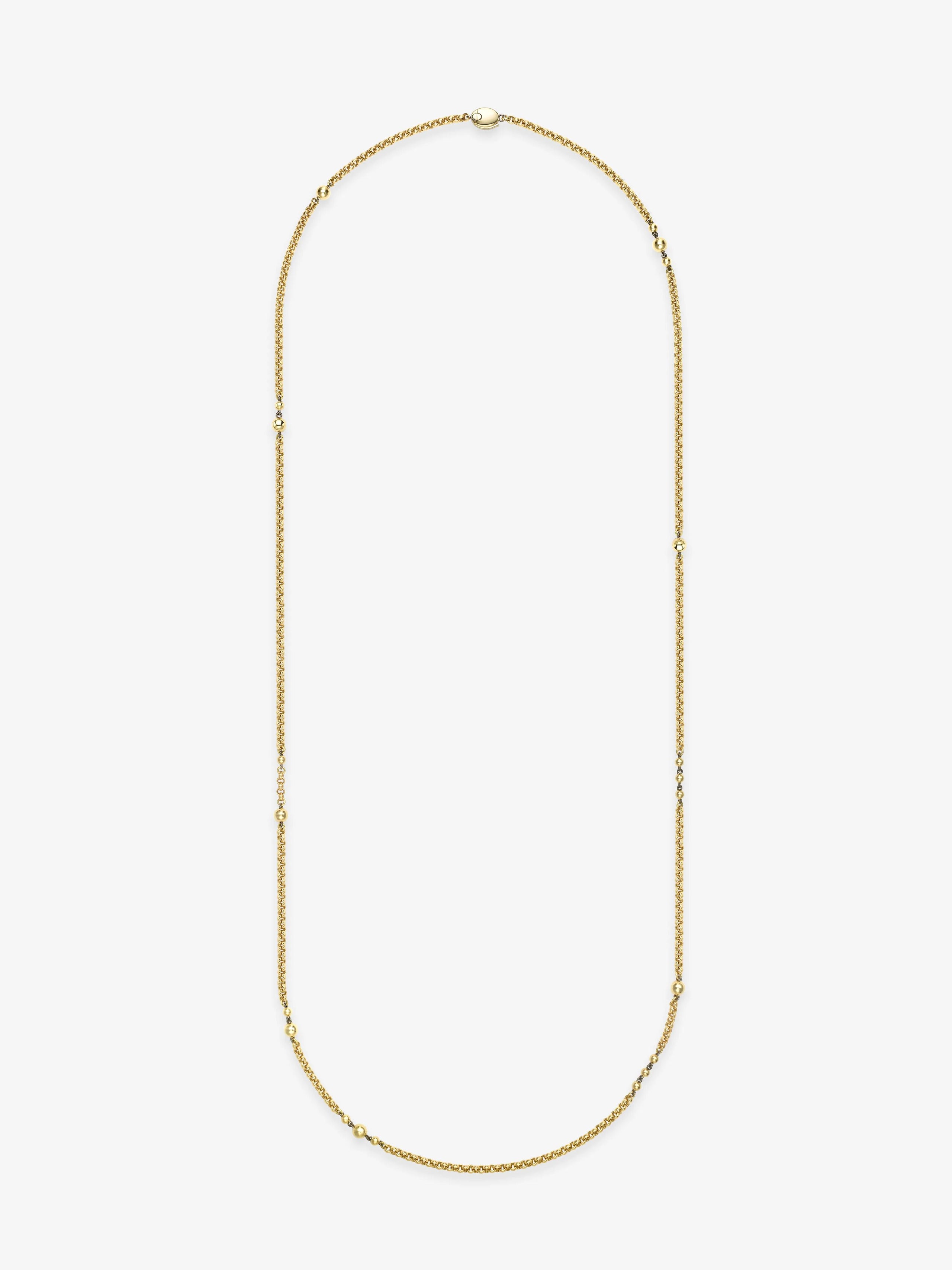 Orbit Yellow Gold Belcher Ball n Chain 32" Necklace View 1