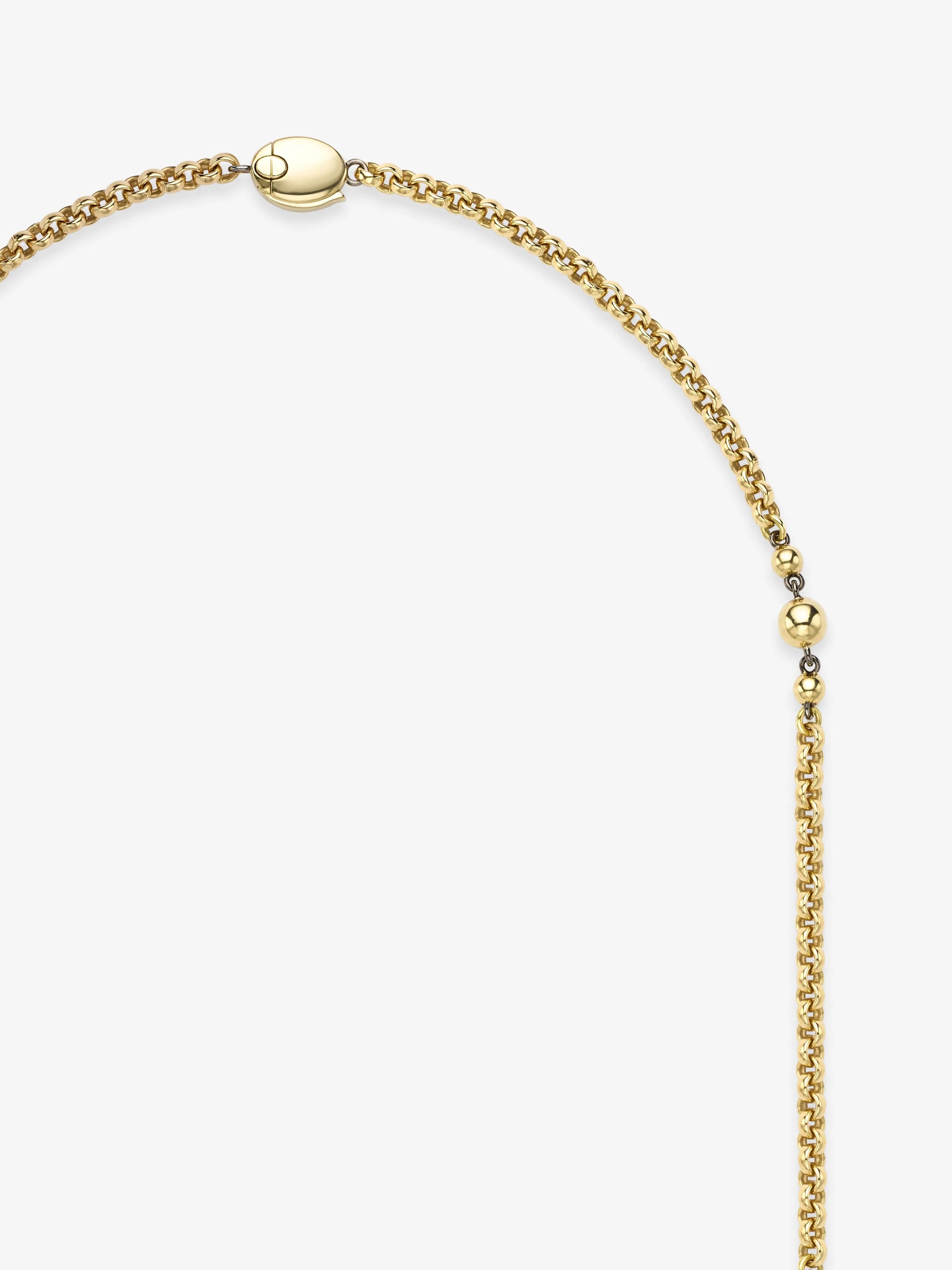Orbit Yellow Gold Belcher Ball n Chain 21" Necklace View 4