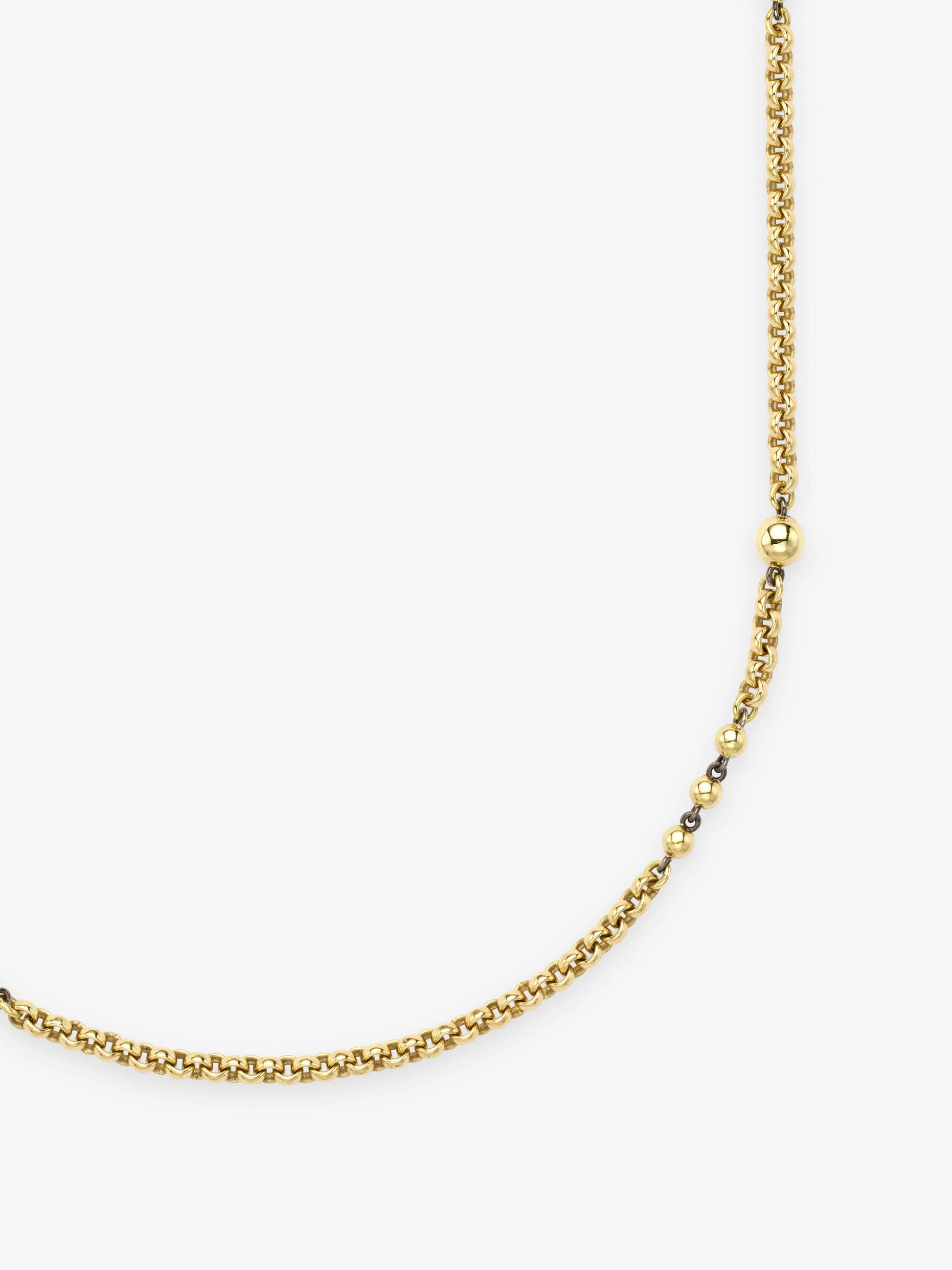 Orbit Yellow Gold Belcher Ball n Chain 21" Necklace View 2