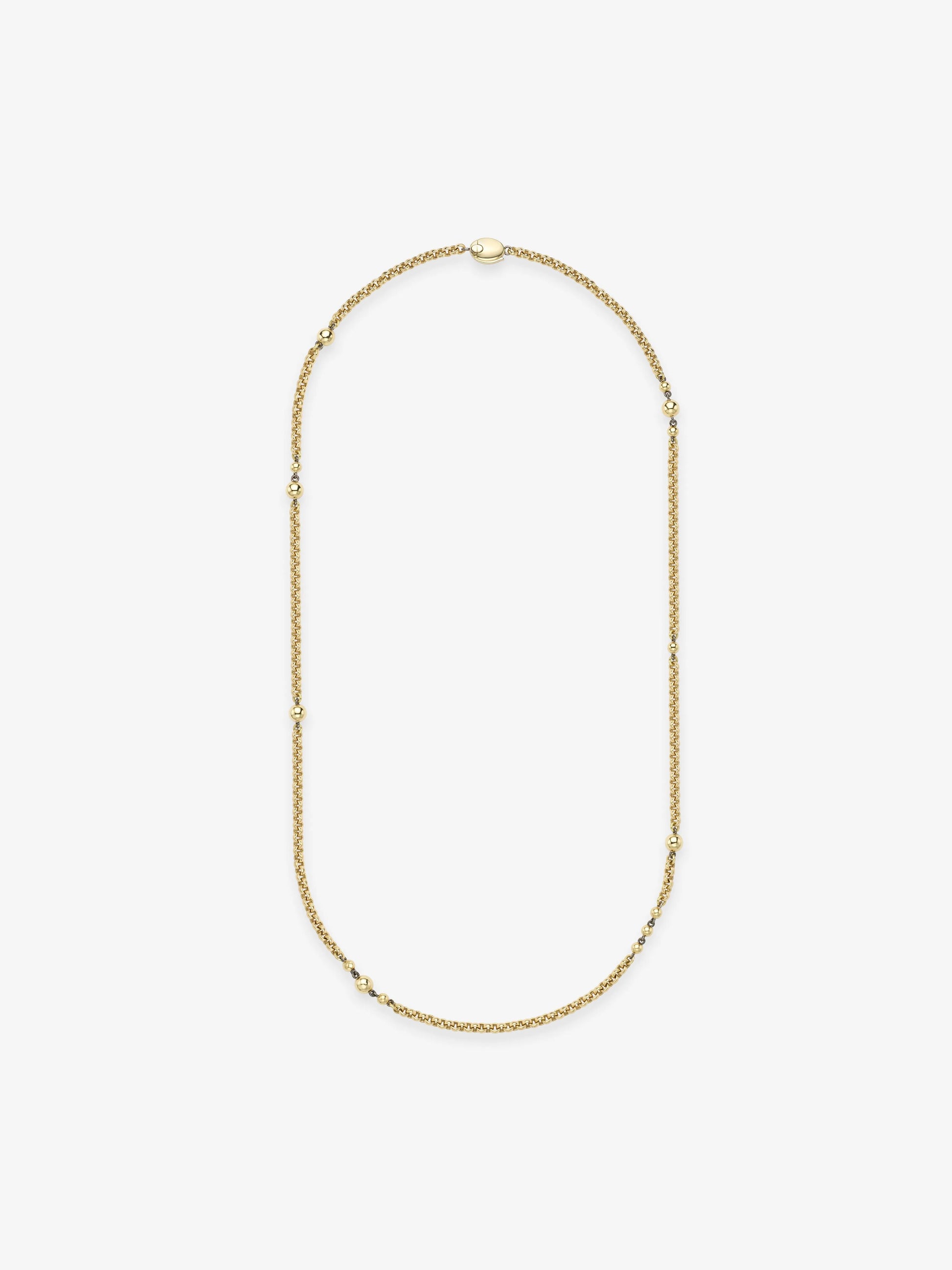 Orbit Yellow Gold Belcher Ball n Chain 21" Necklace View 1