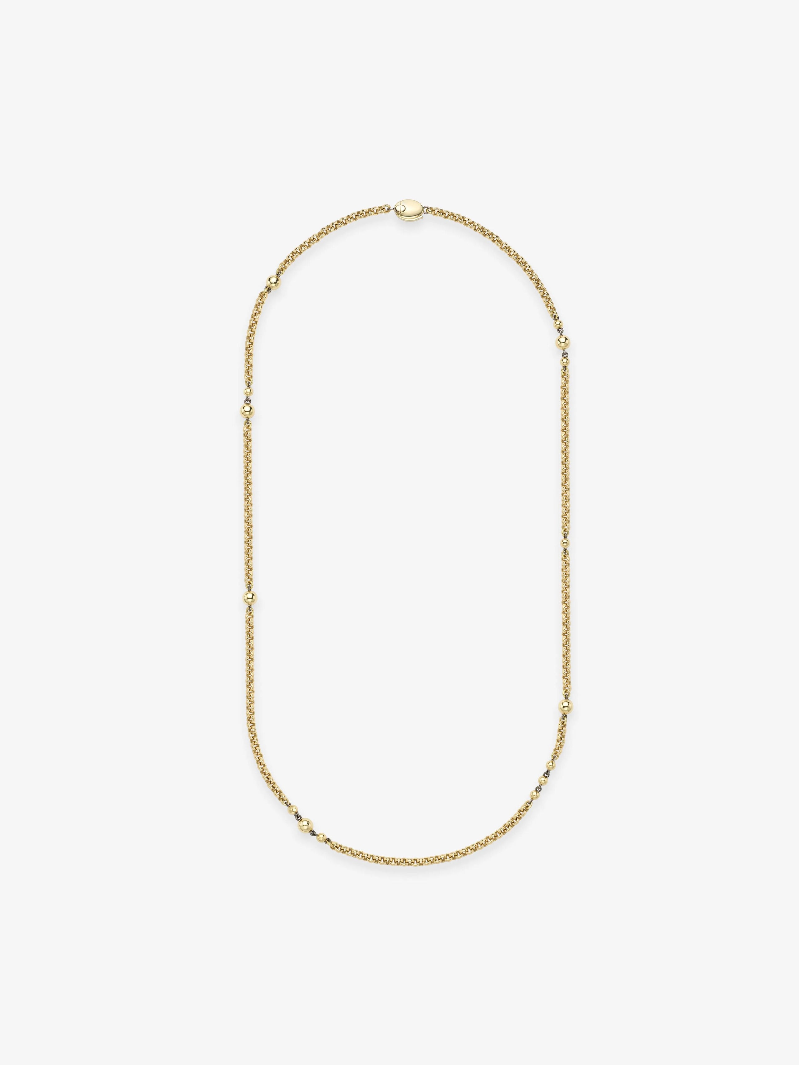 Orbit Yellow Gold Belcher Ball n Chain 21" Necklace View 1