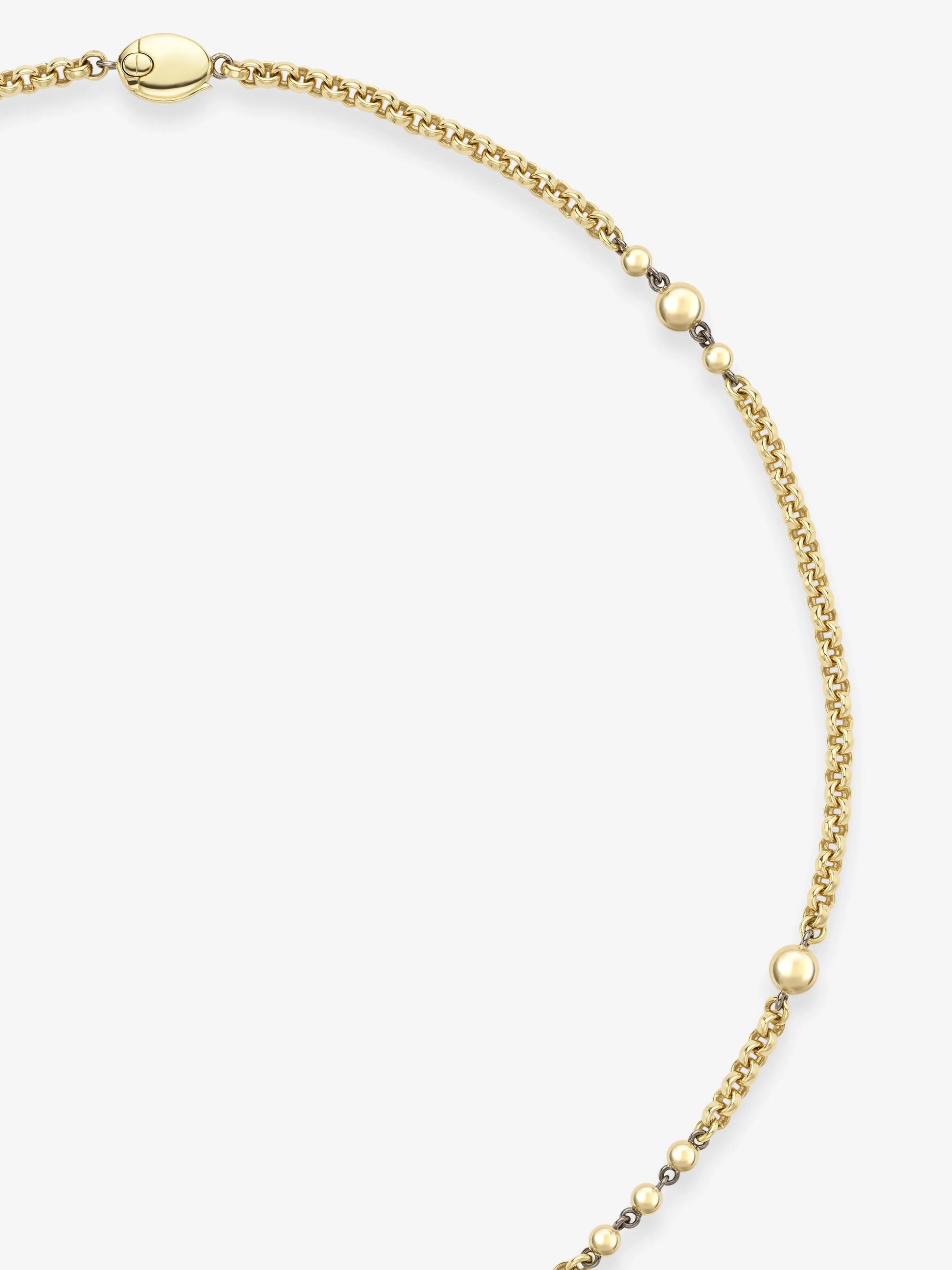 Orbit Yellow Gold Belcher Ball n Chain 16" Necklace View 4