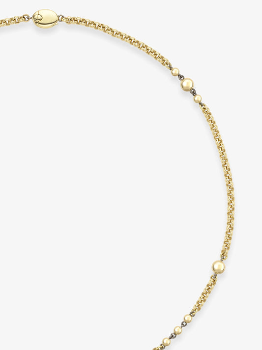 Orbit Yellow Gold Belcher Ball n Chain 16" Necklace View 4