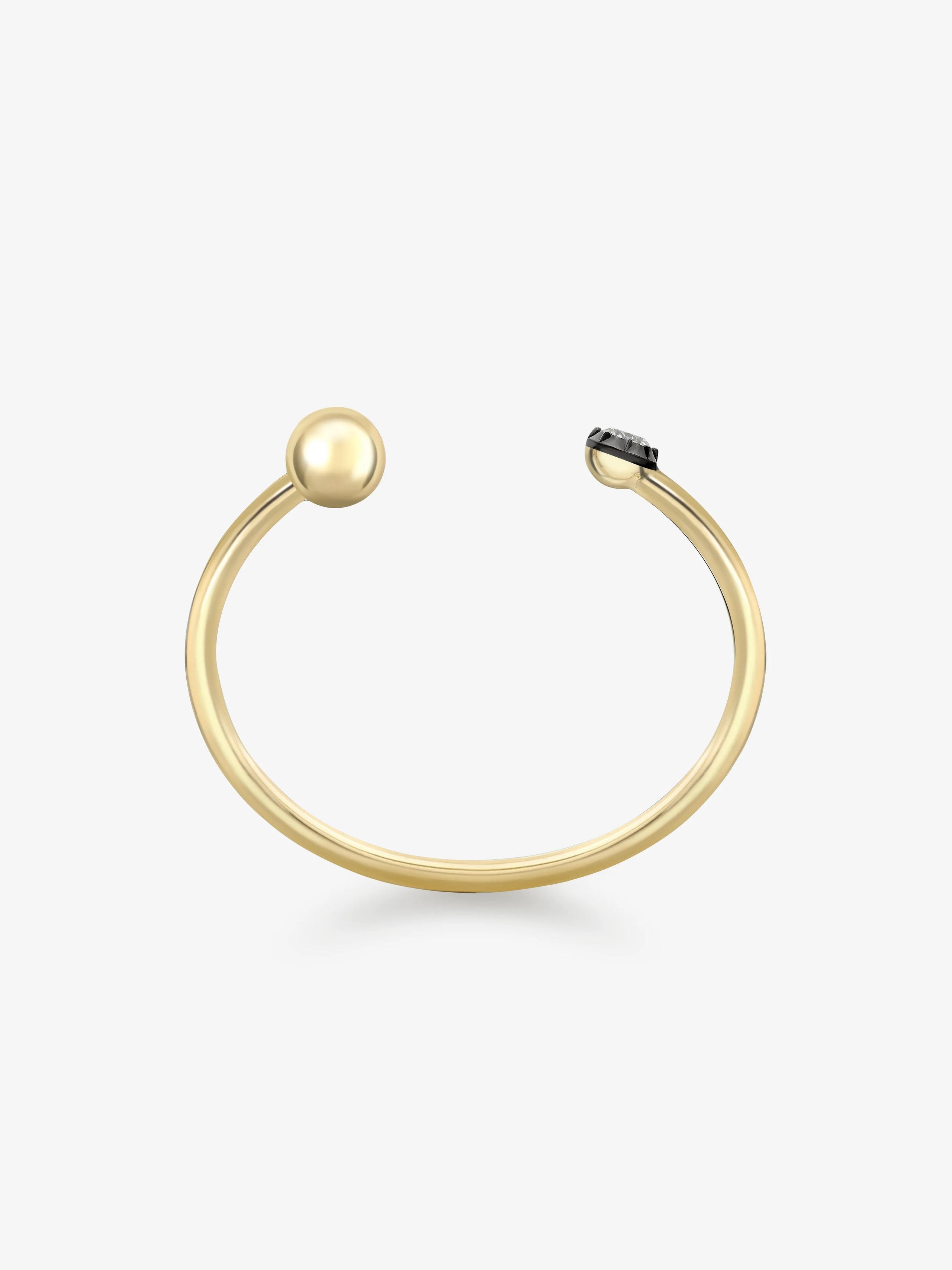 Orbit Yellow Gold & 0.90ct Diamond Sphere Bangle View 2