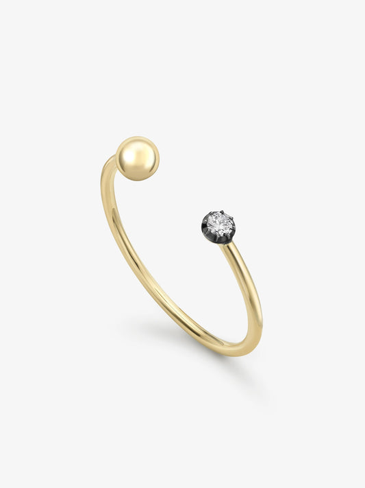 Orbit Yellow Gold & 0.90ct Diamond Sphere Bangle View 4