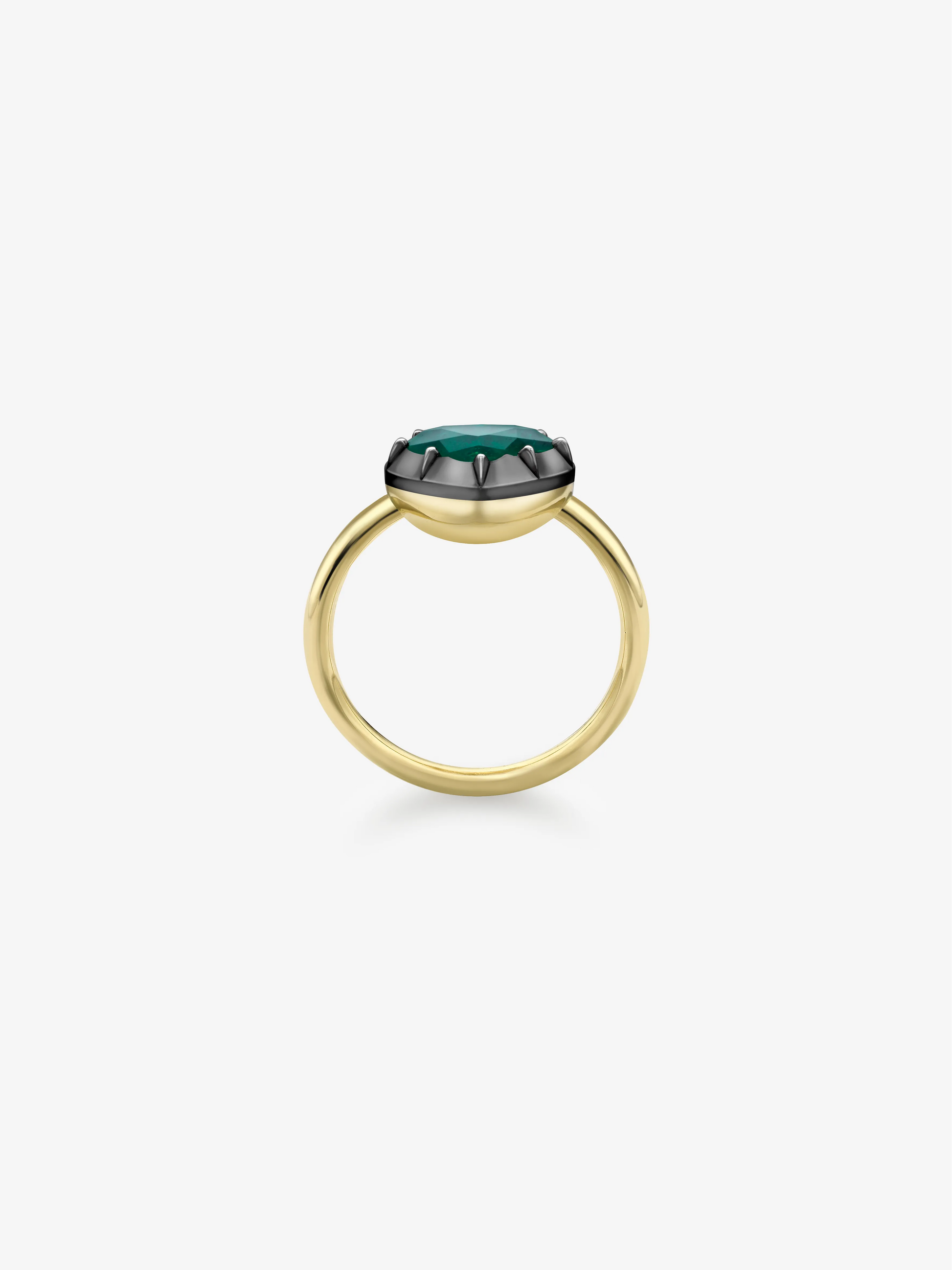2.97ct Heart-Shaped Emerald Button Back Ring View 4
