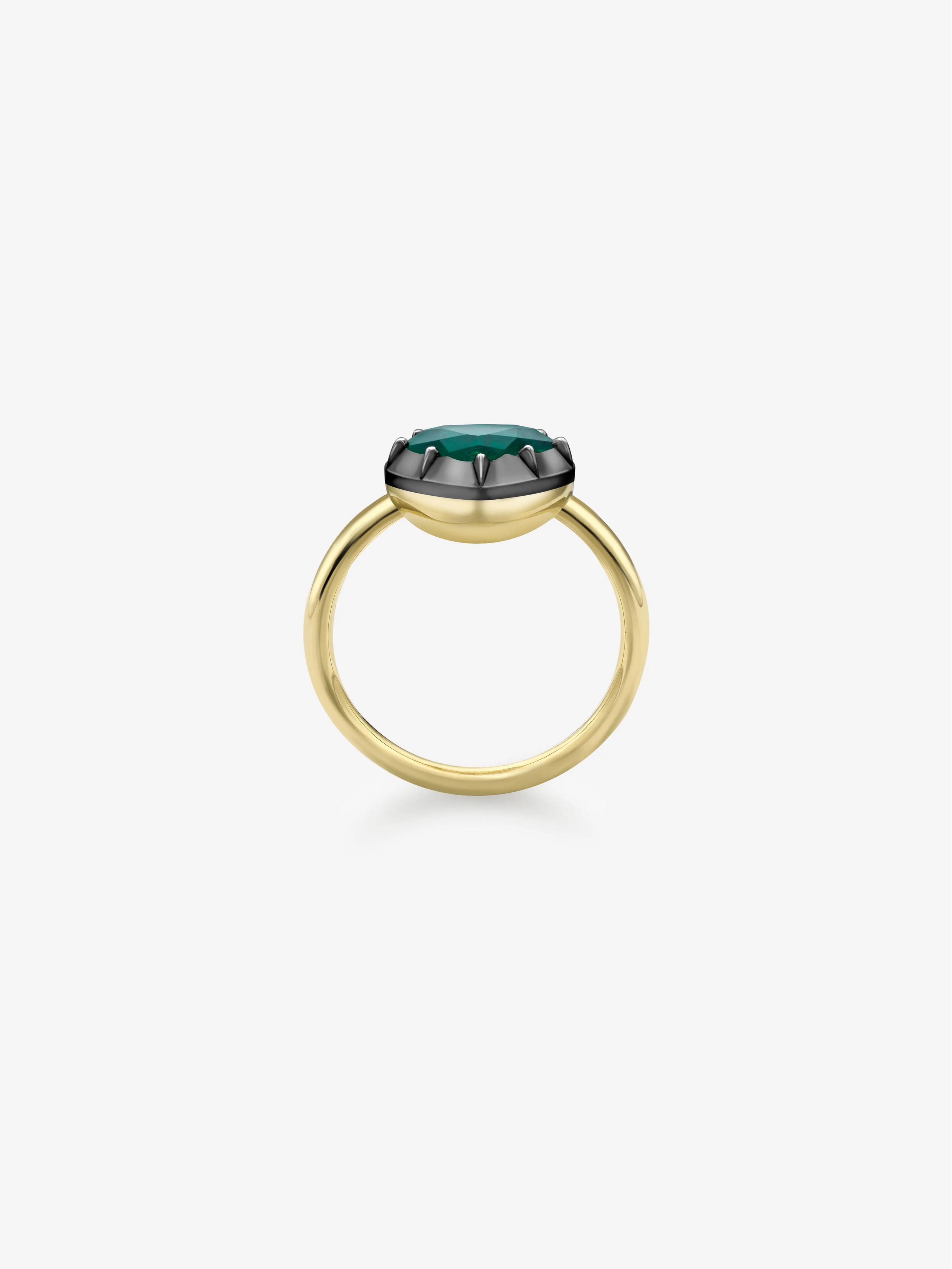 2.97ct Heart-Shaped Emerald Button Back Ring View 4