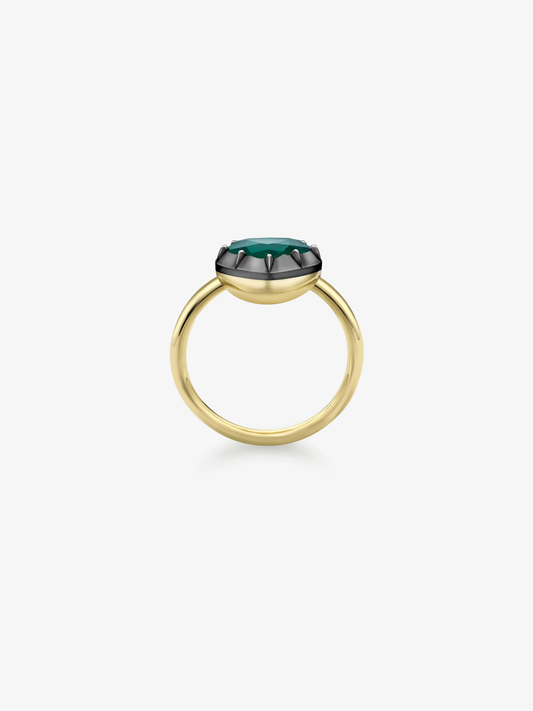 2.97ct Heart-Shaped Emerald Button Back Ring View 4