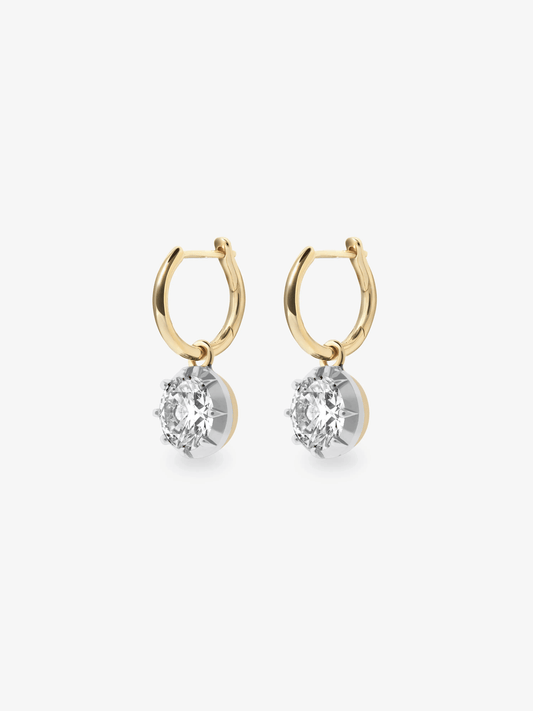 1ct Diamond & White Gold Gypset Hoop Earrings View 2