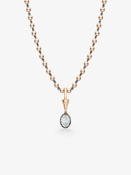 Ball n Chain 1.50ct Oval Diamond Pendant View 2