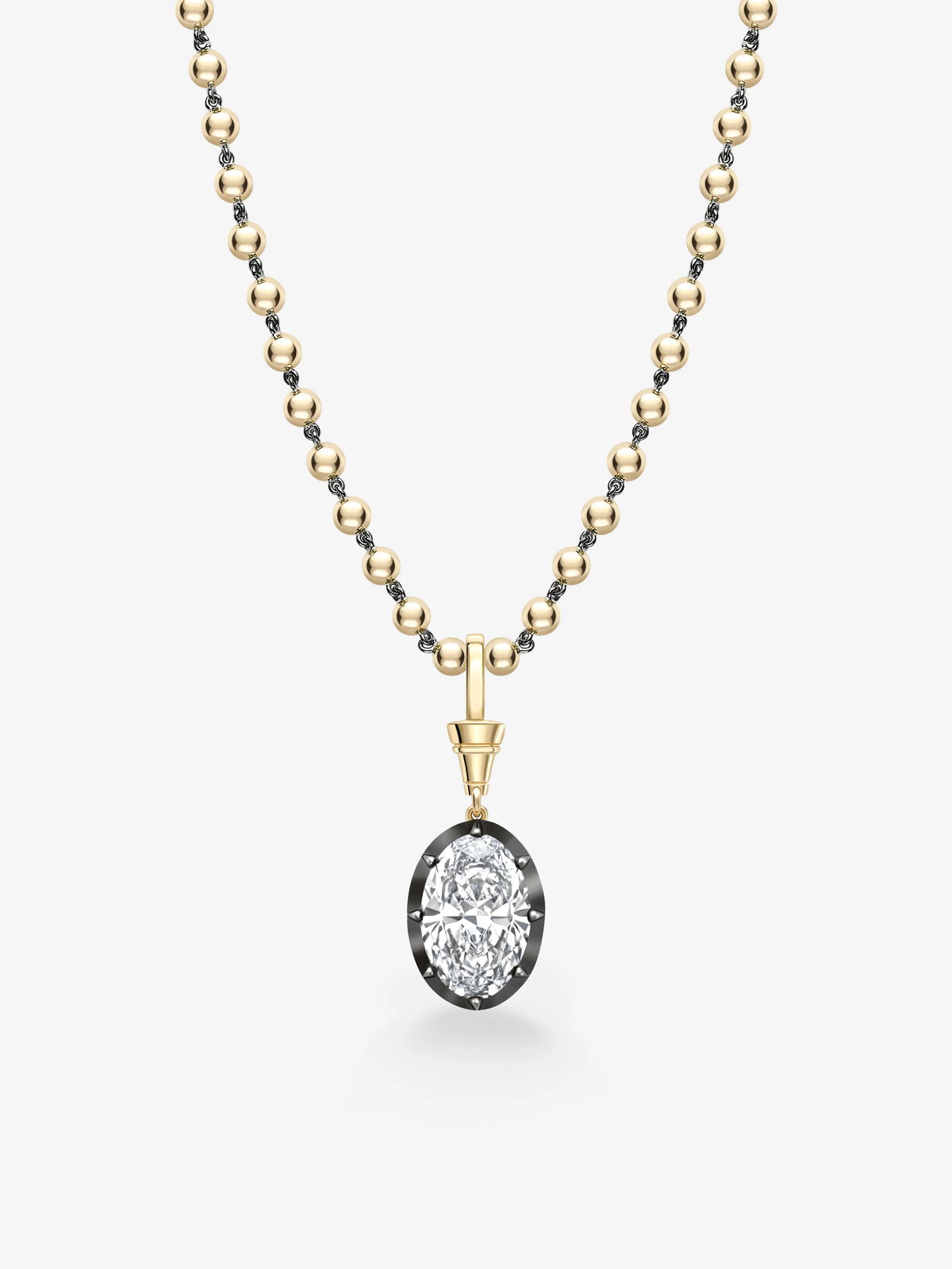 Ball n Chain 6.15ct Oval Diamond Pendant View 3