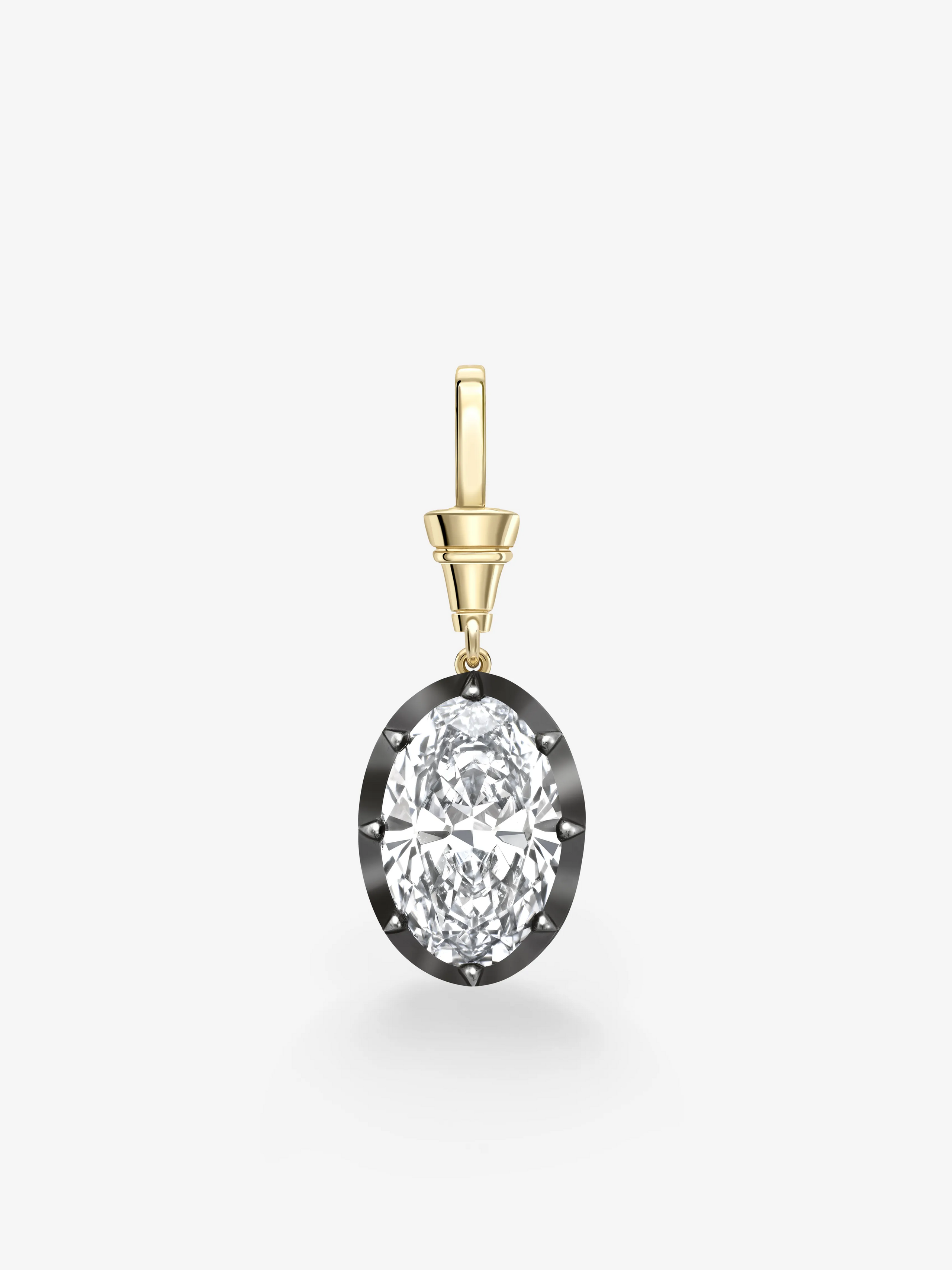 Ball n Chain 6.15ct Oval Diamond Pendant View 1
