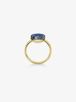 4.48ct Cushion Cut Sapphire Button Back Ring