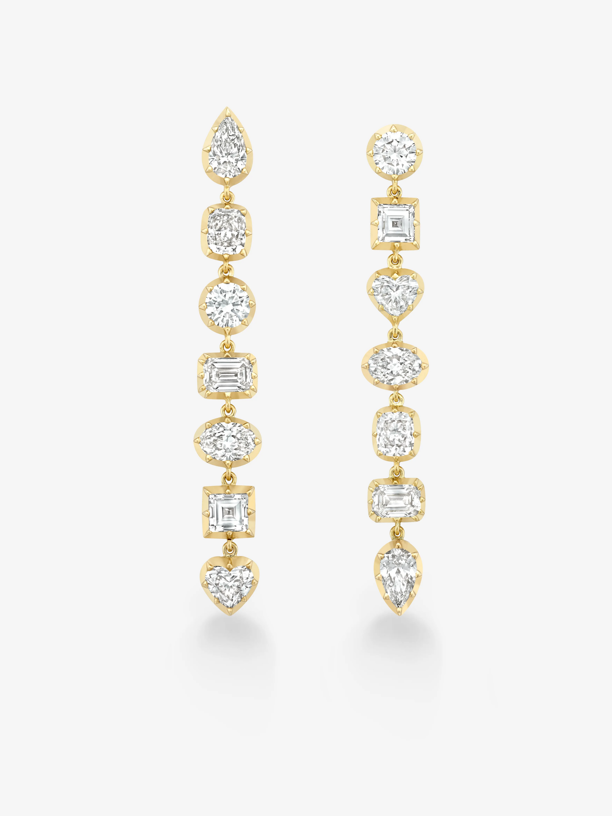 Diamond Cut-Down Drop Earrings View 1