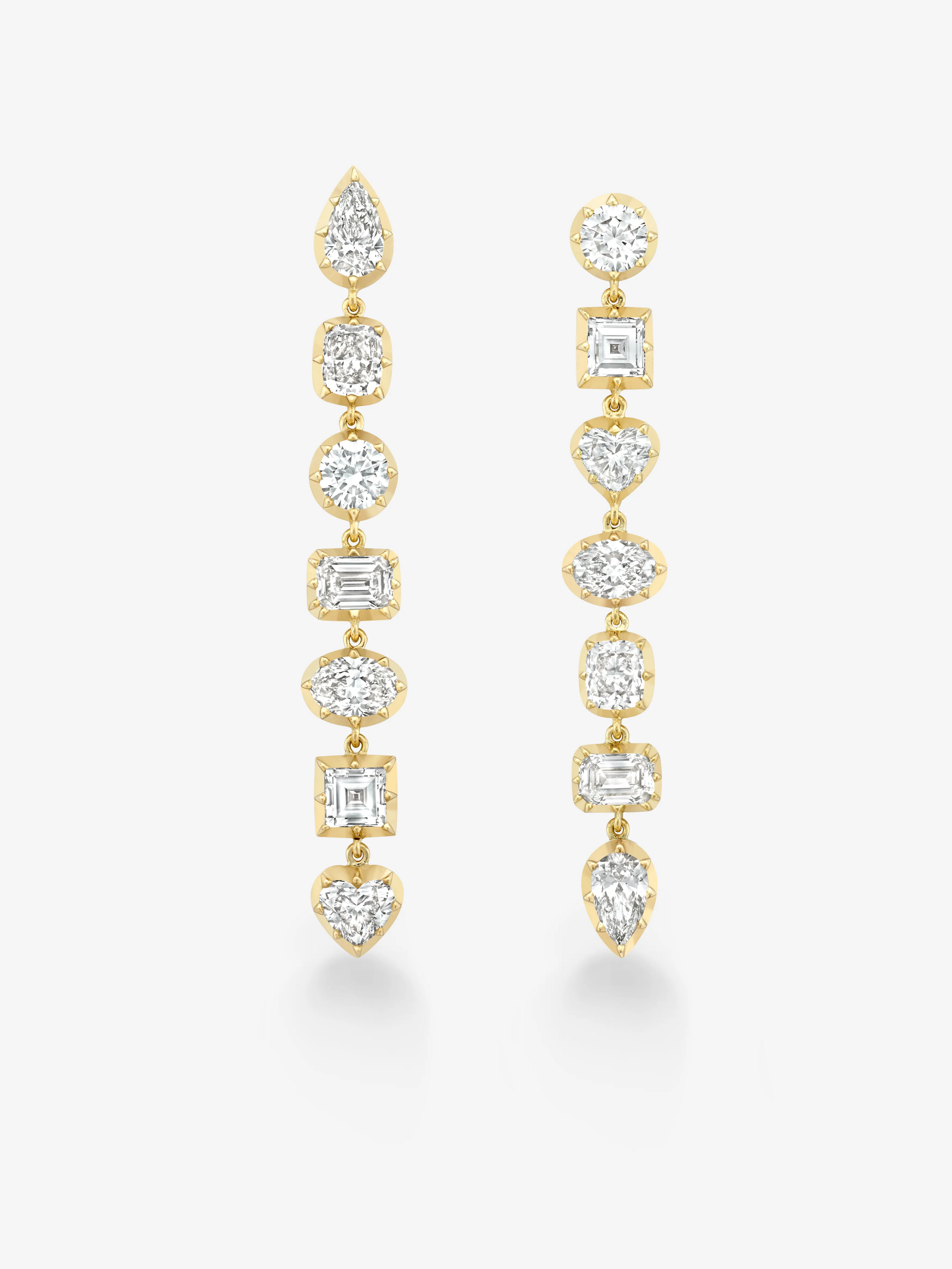 Diamond Cut-Down Drop Earrings View 1