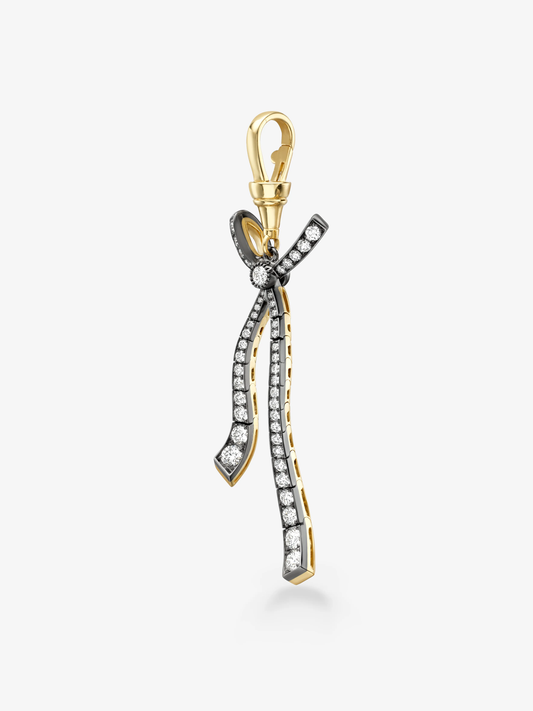 Bows Detachable Diamond & Ribbon Ball n Chain Pendant View 5