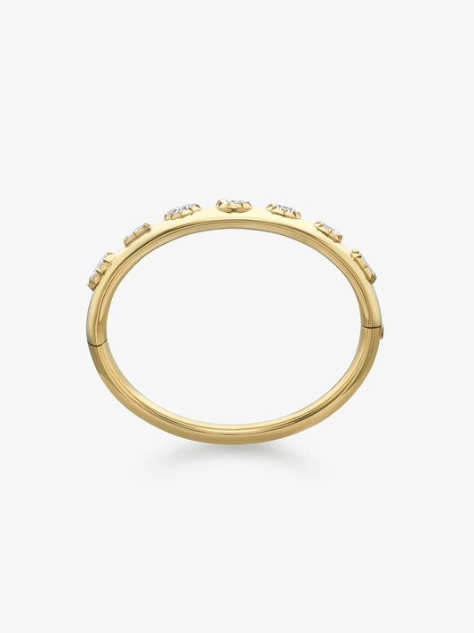 Diamond Cut-Down Yellow Gold Bangle View 3