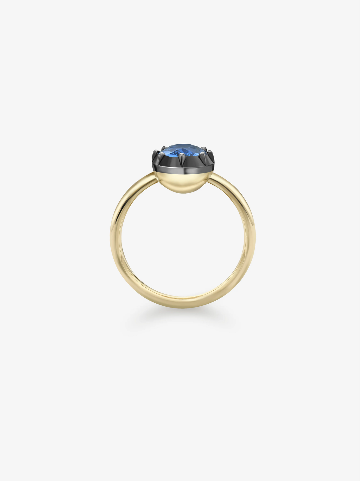 2.07ct Oval Sapphire Button Back Ring View 2